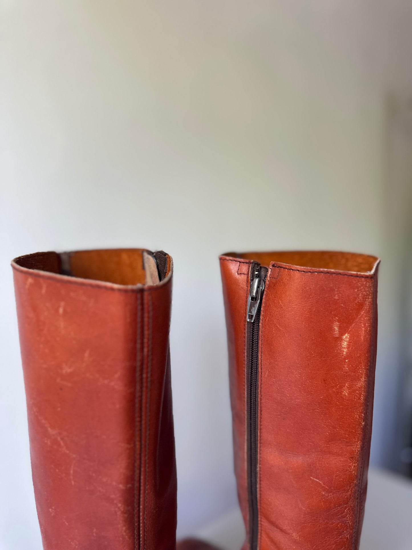 70s SANDLER red-mahogany leather boots