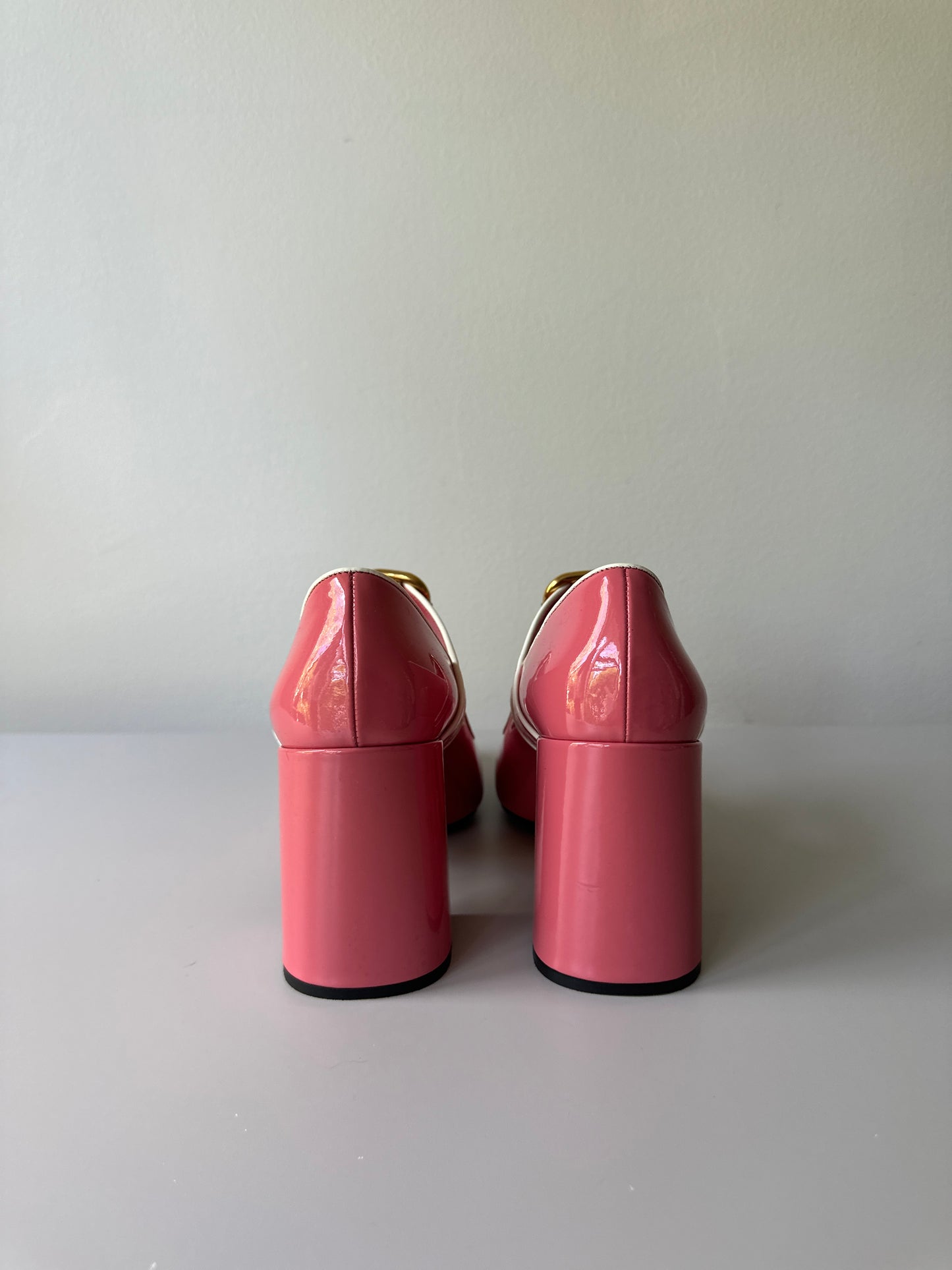 Prada pastel pink chunky heels