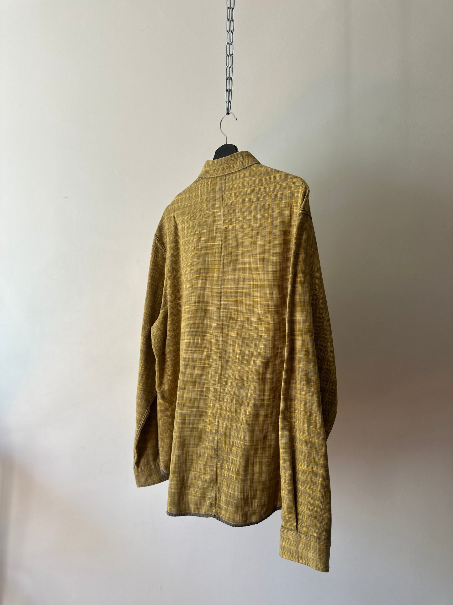 DKNY yellow/grey reversible button up