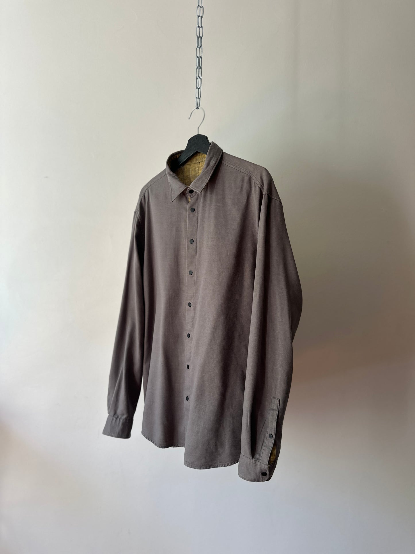 DKNY yellow/grey reversible button up