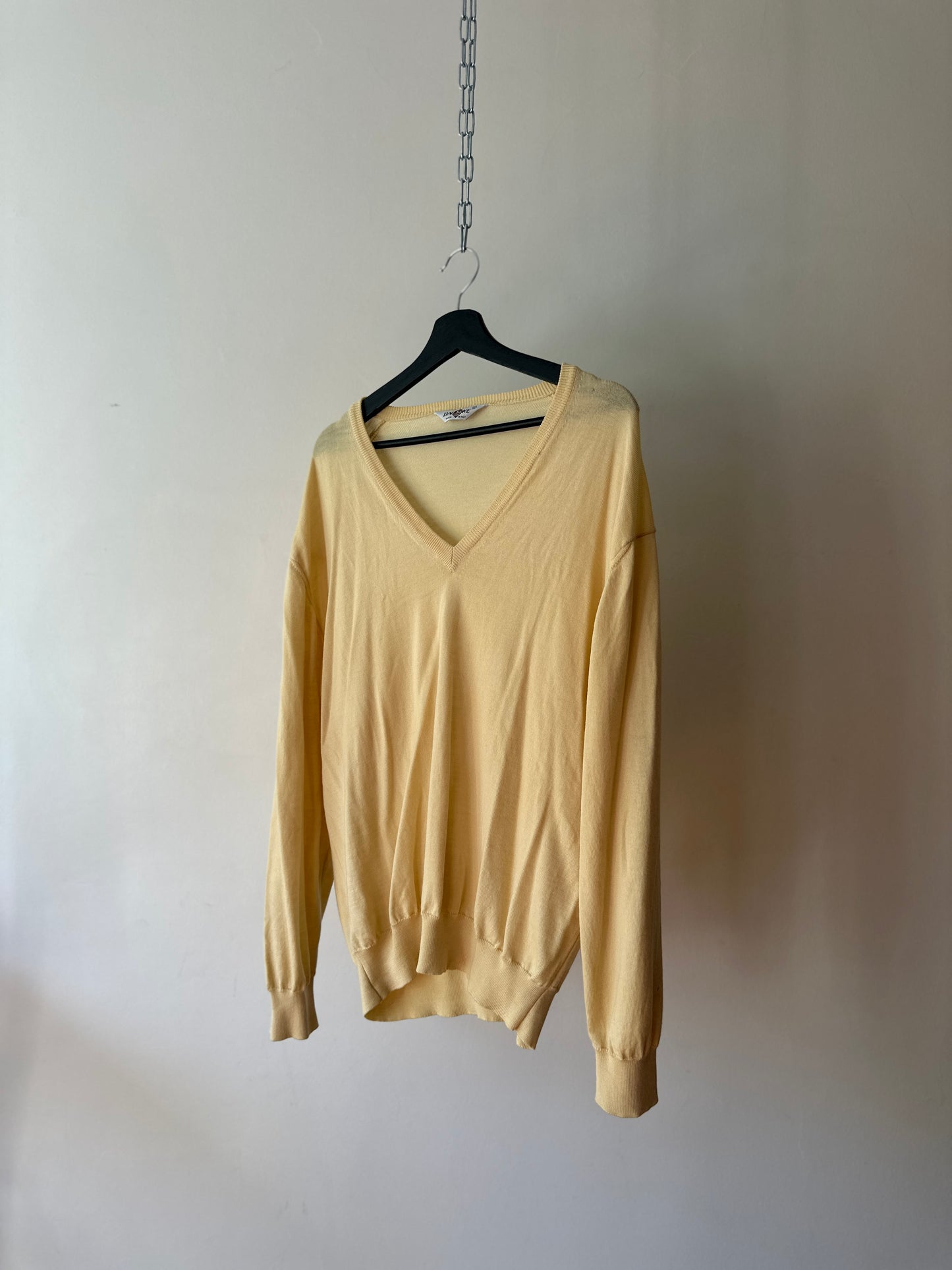 butter yellow Italian woollen cardigan