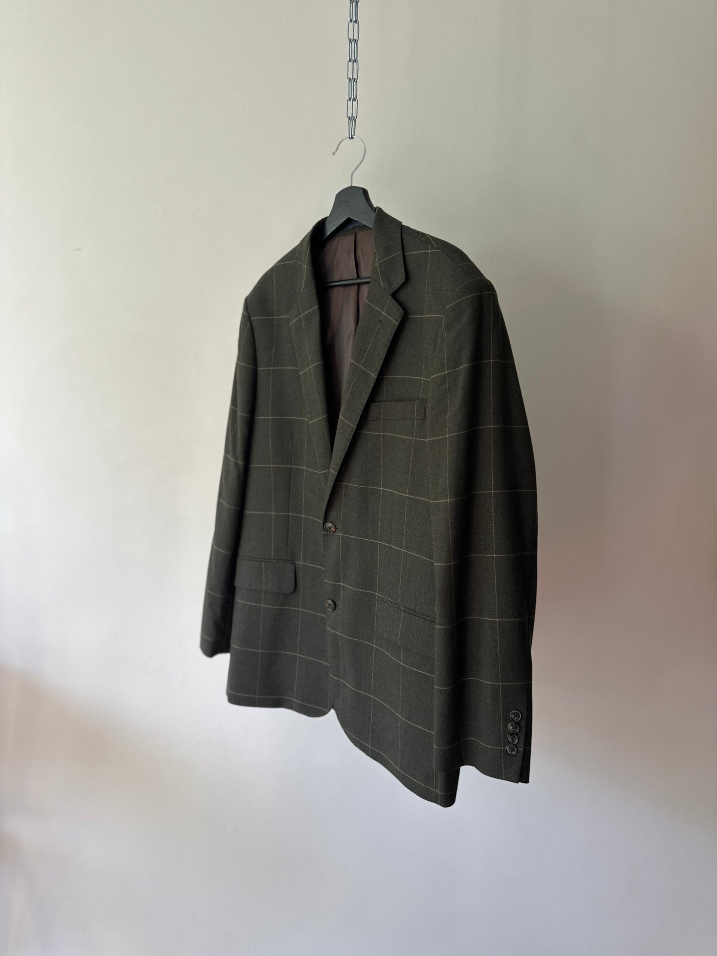 deep green windowpane Gazman suit jacket
