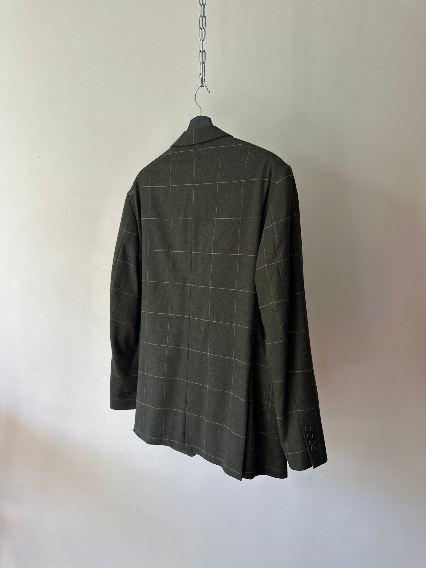 deep green windowpane Gazman suit jacket