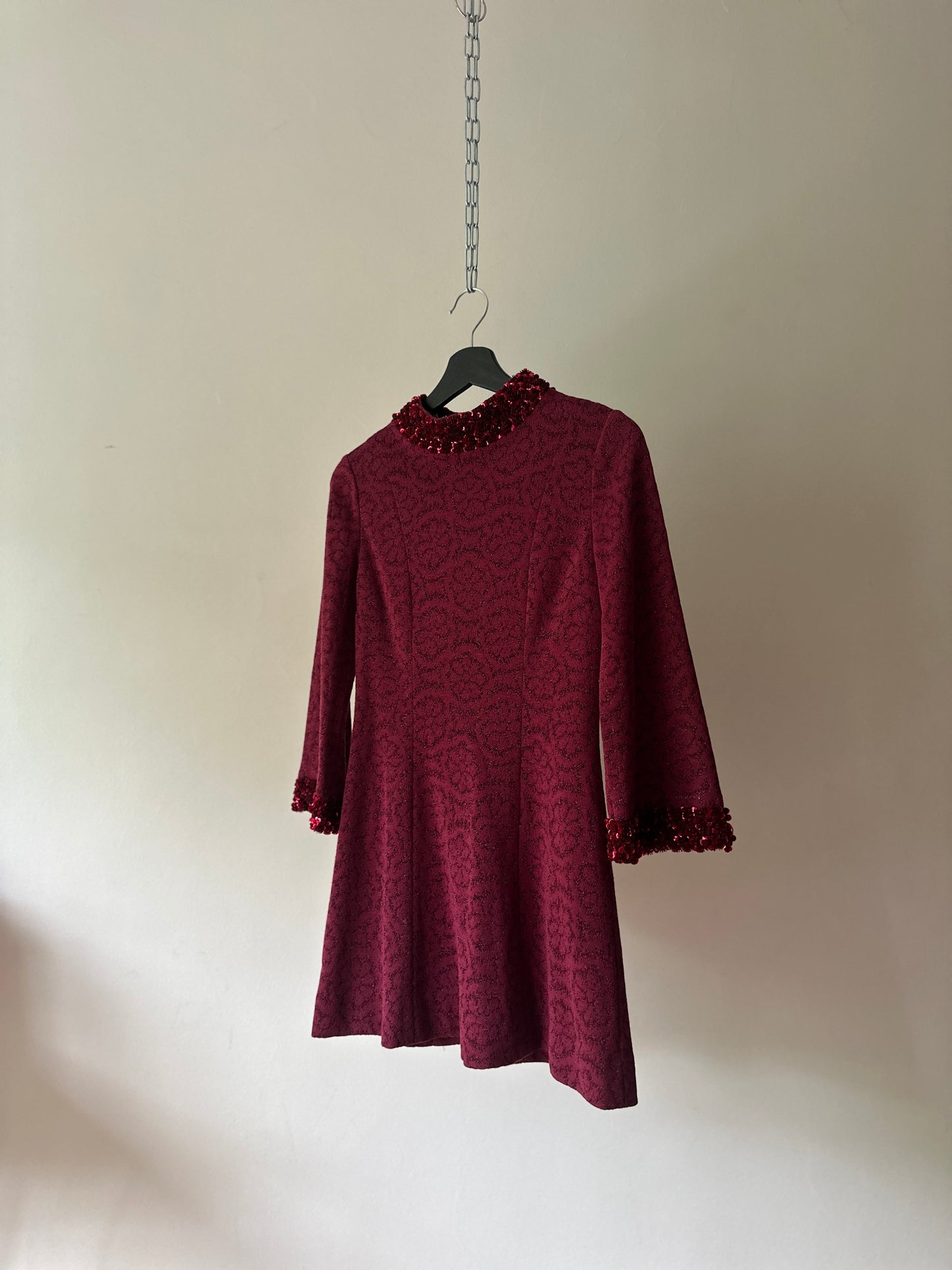 maroon sequin dress