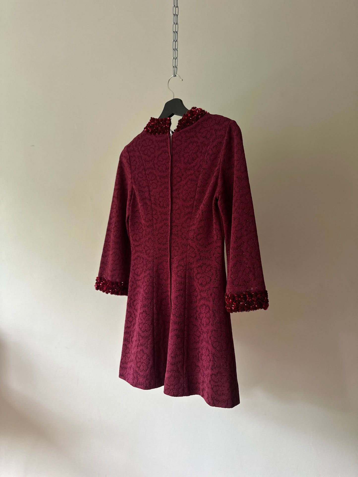 maroon sequin dress