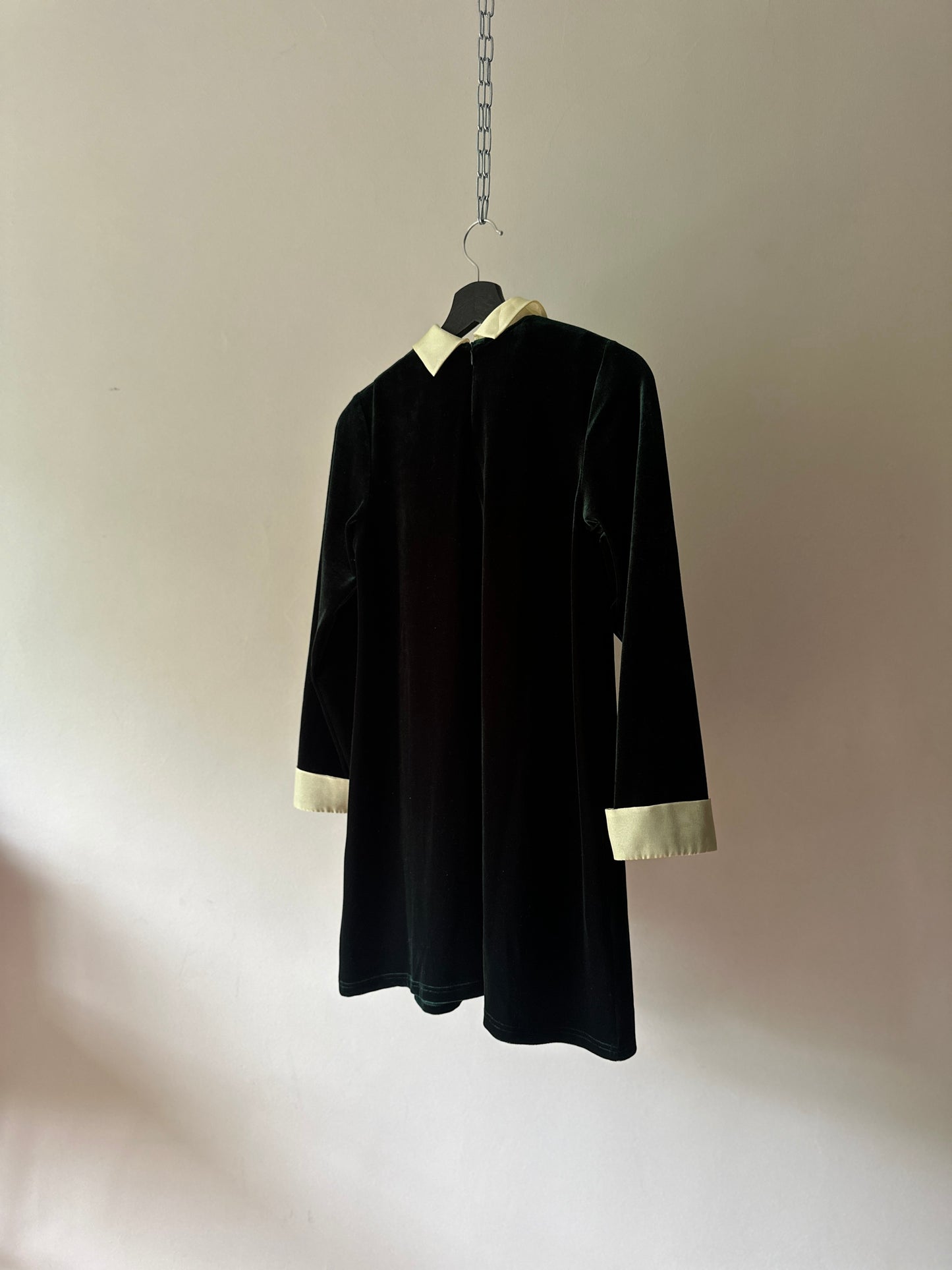 emerald green velvet babydoll dress