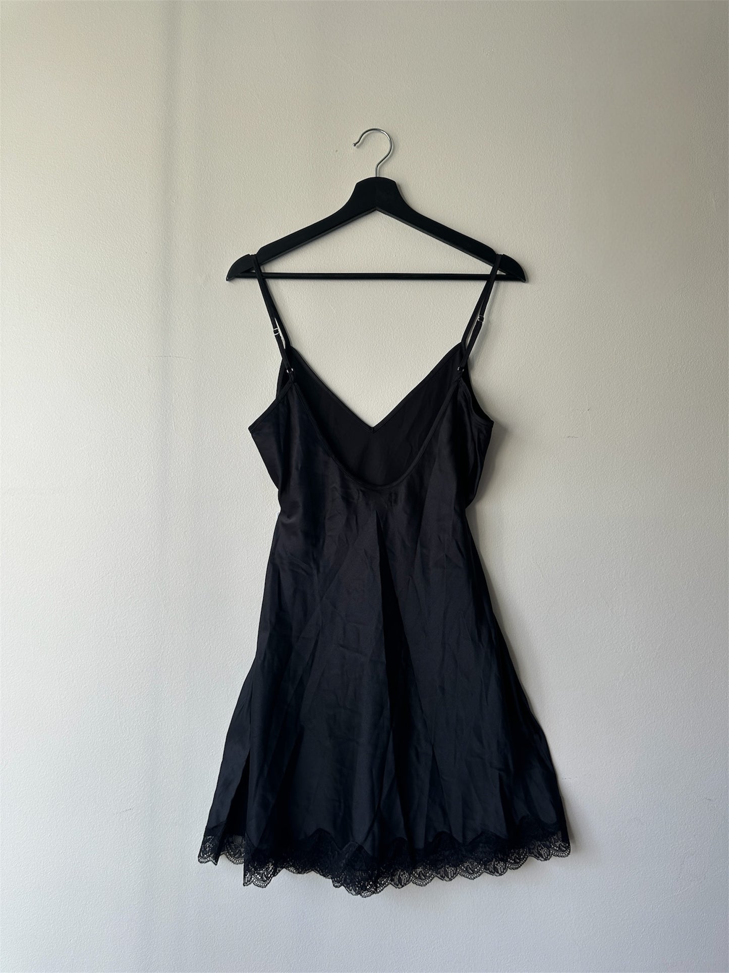 black satin slip