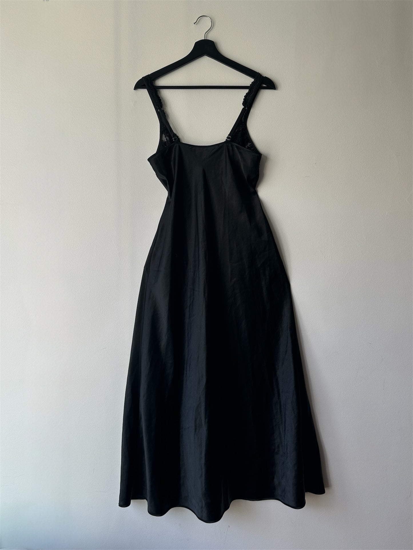 black long lace slip