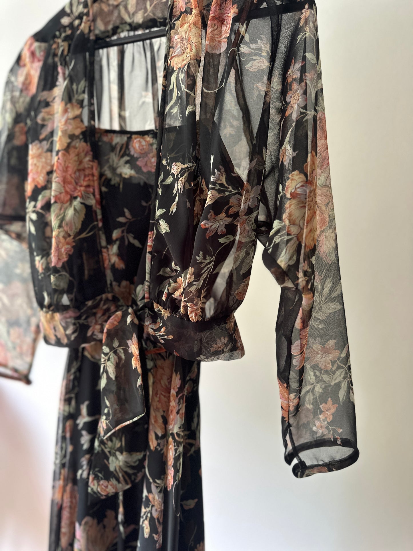 1970s floral two piece dress