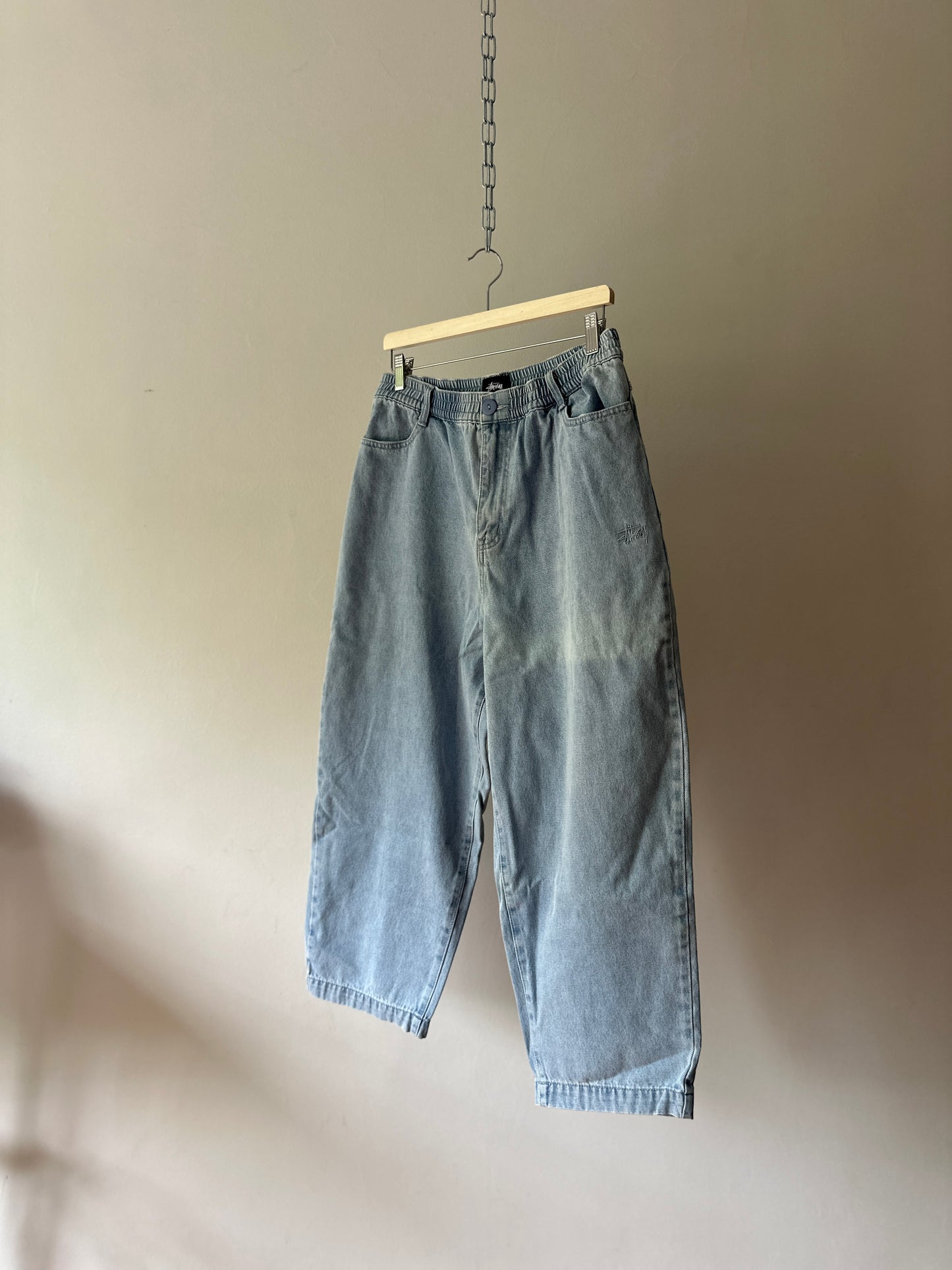 stussy light blue denim jeans