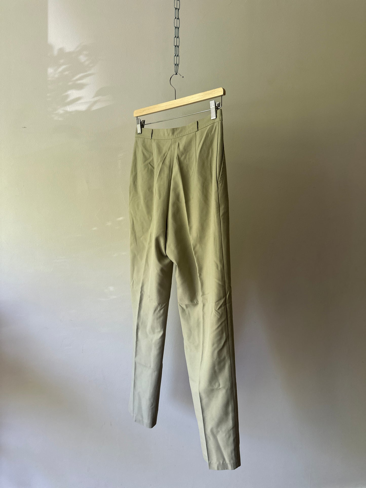 high waist grey/green pleated trouser