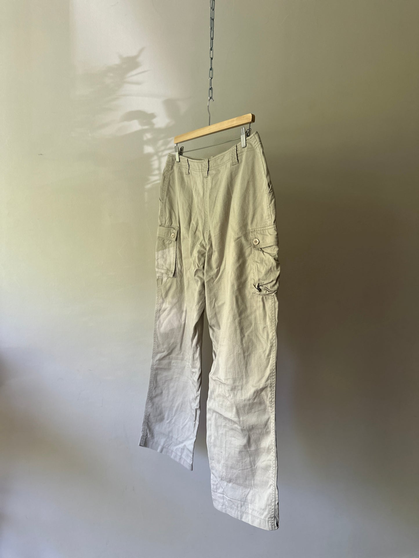 light beige long cargo pants