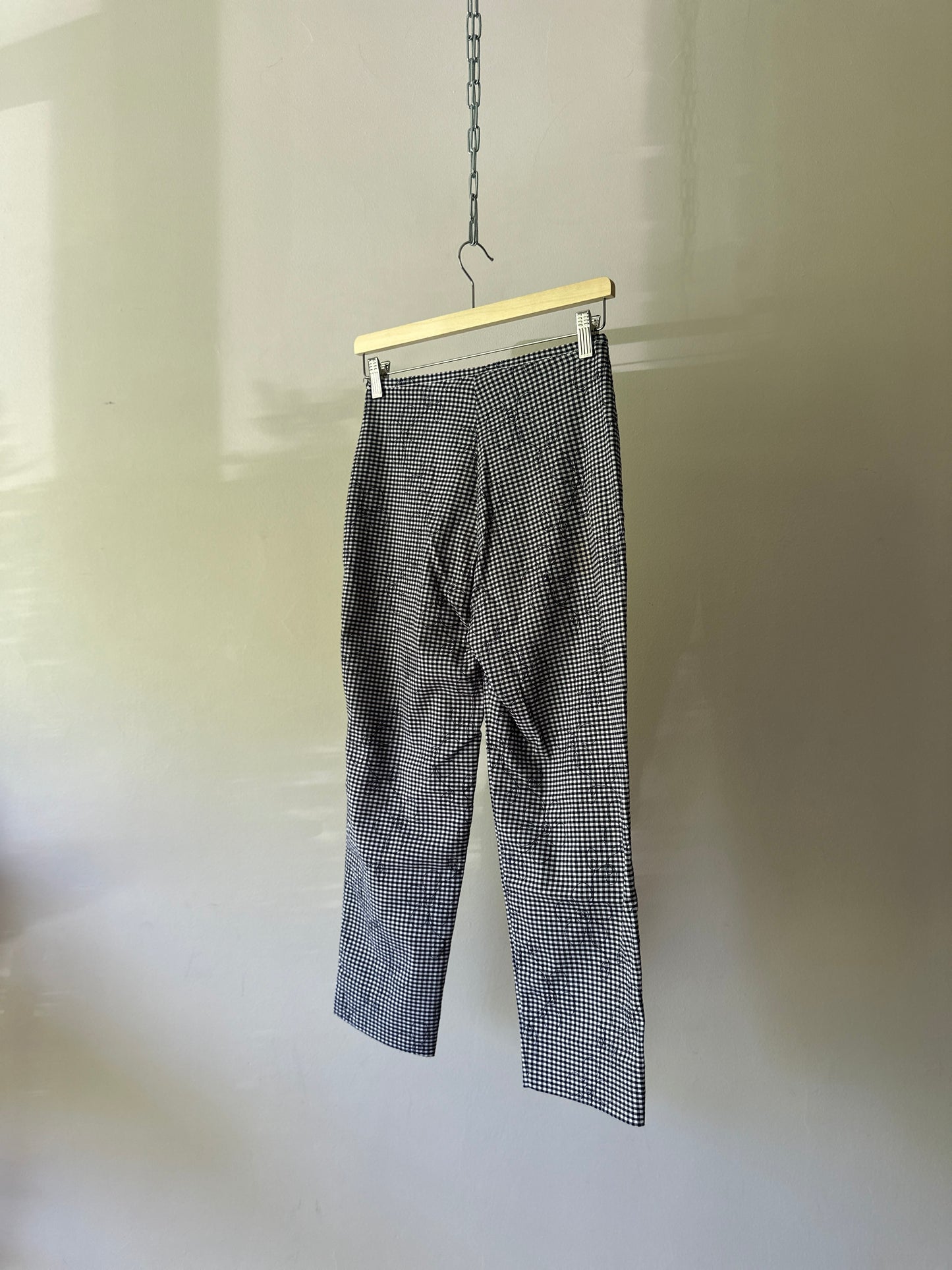 gingham capri pants