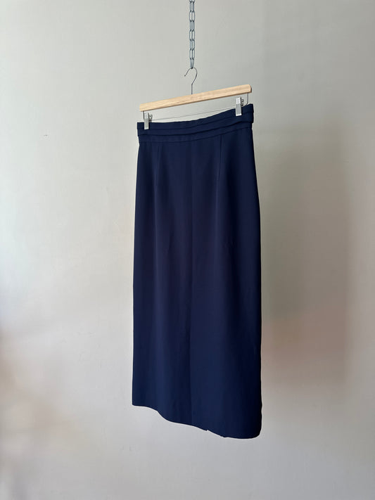 high waist long line straight skirt