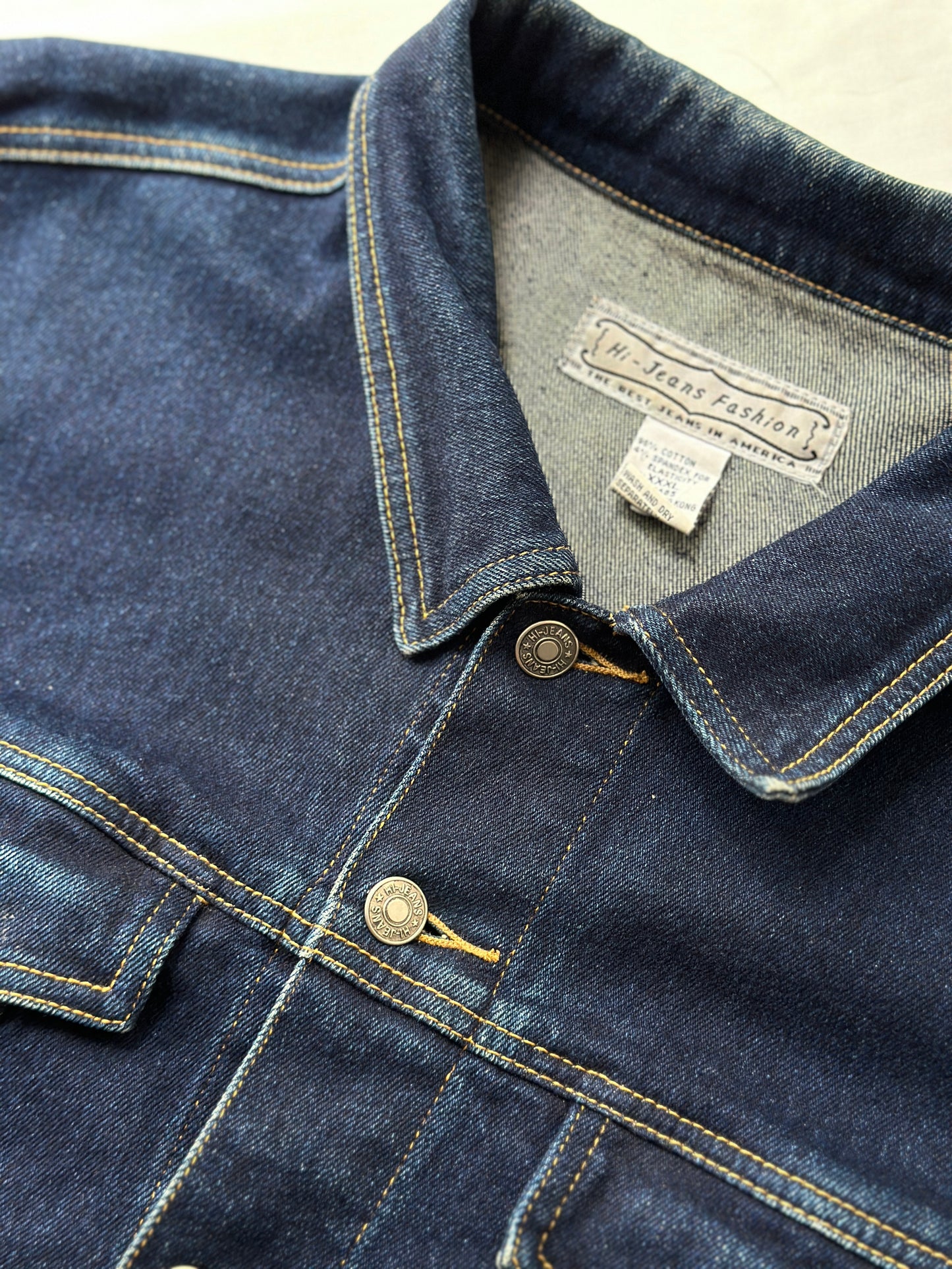 cropped deep blue denim jacket