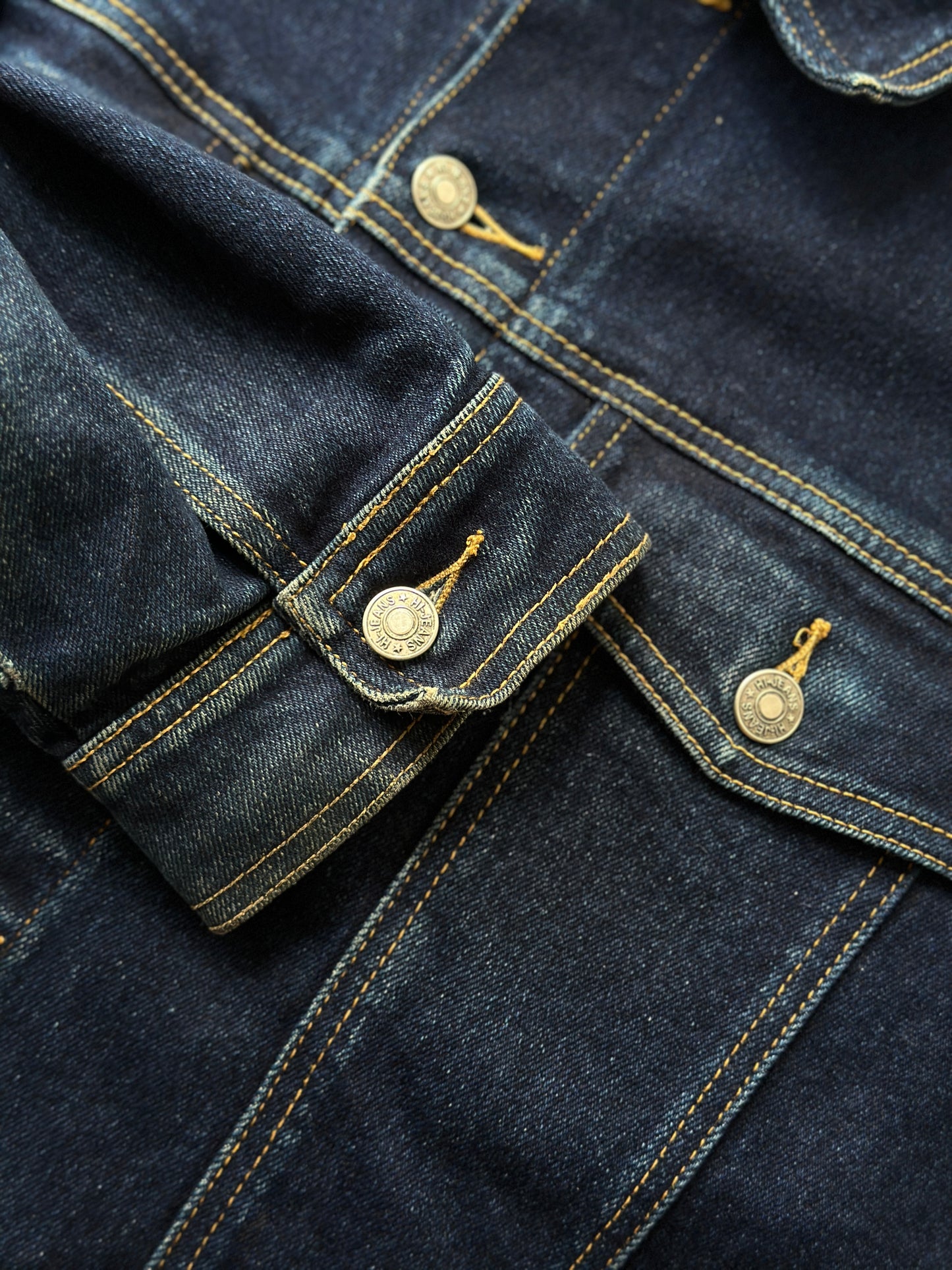 cropped deep blue denim jacket