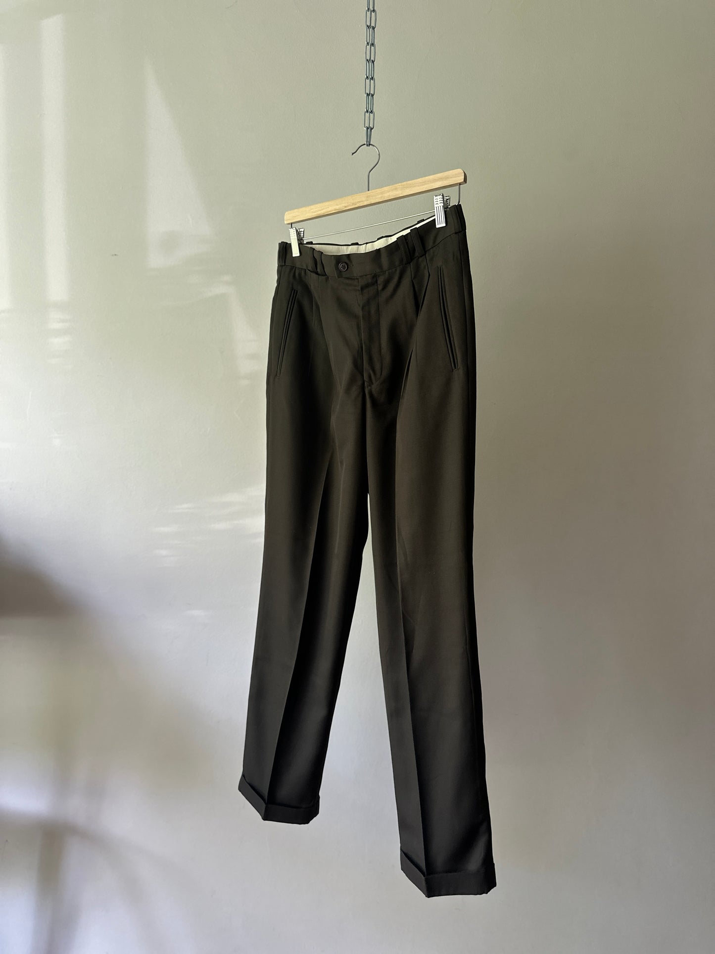brown high waist suit pants