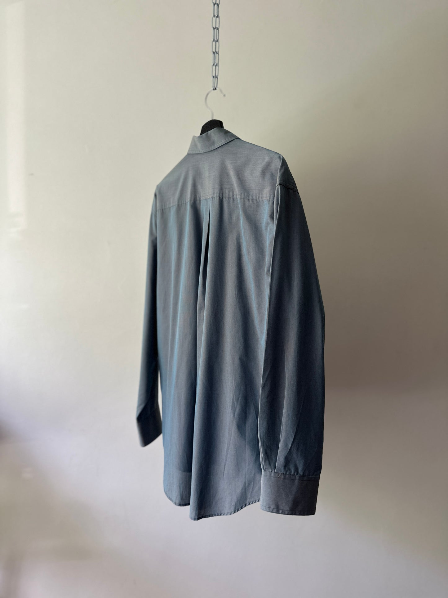 blue opaque button up