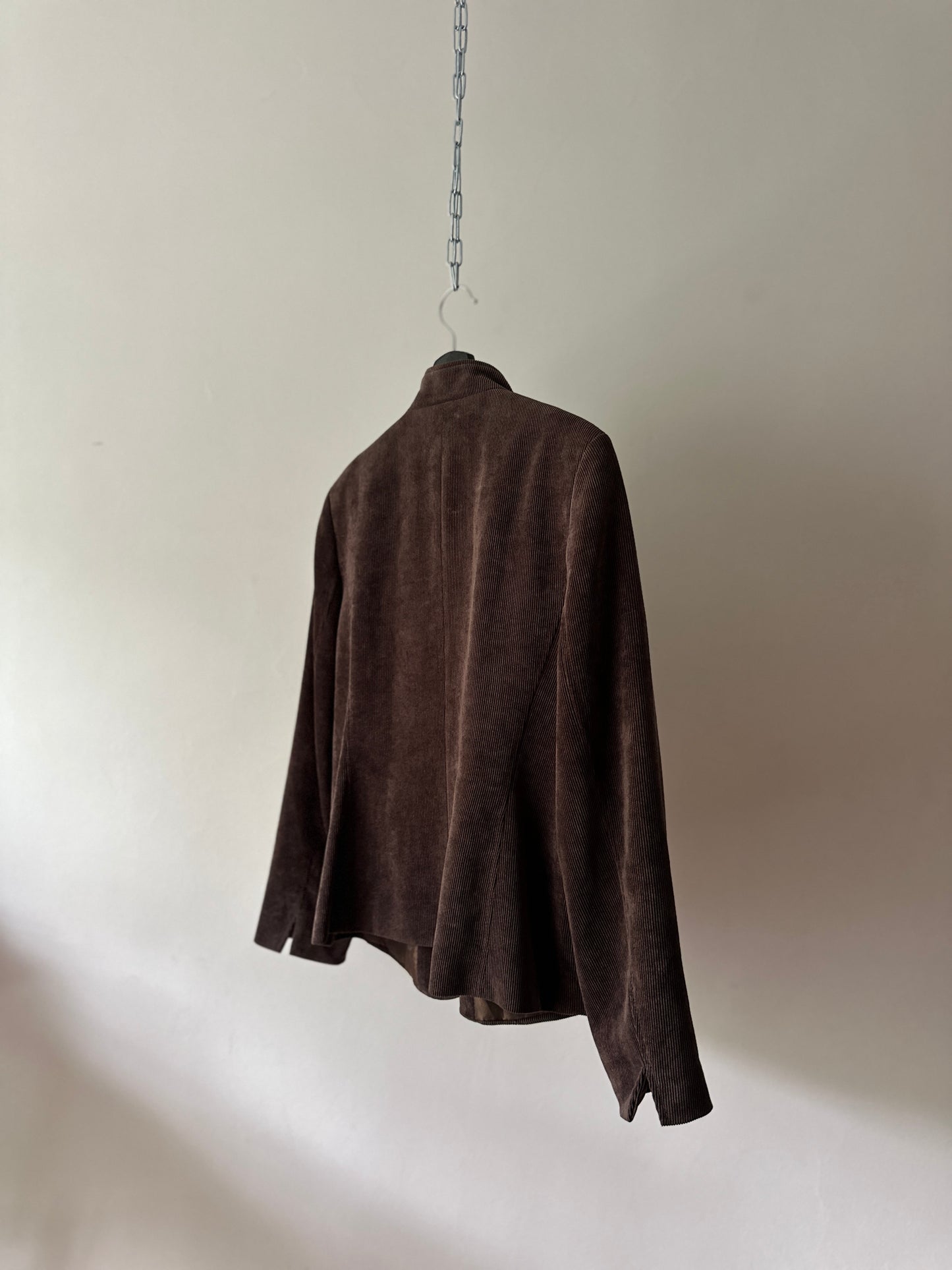 brown military style corduroy jacket