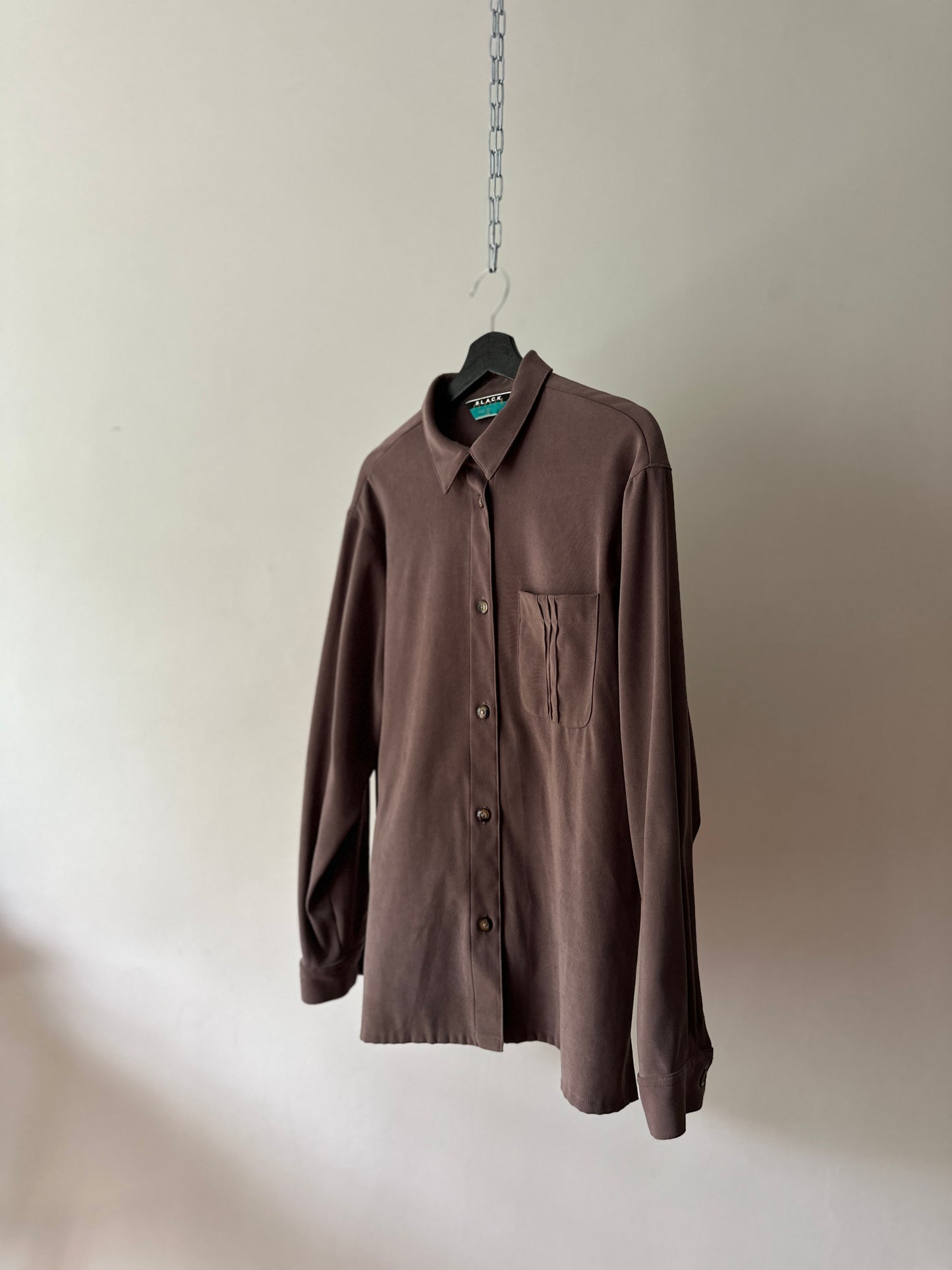 brown suede button up