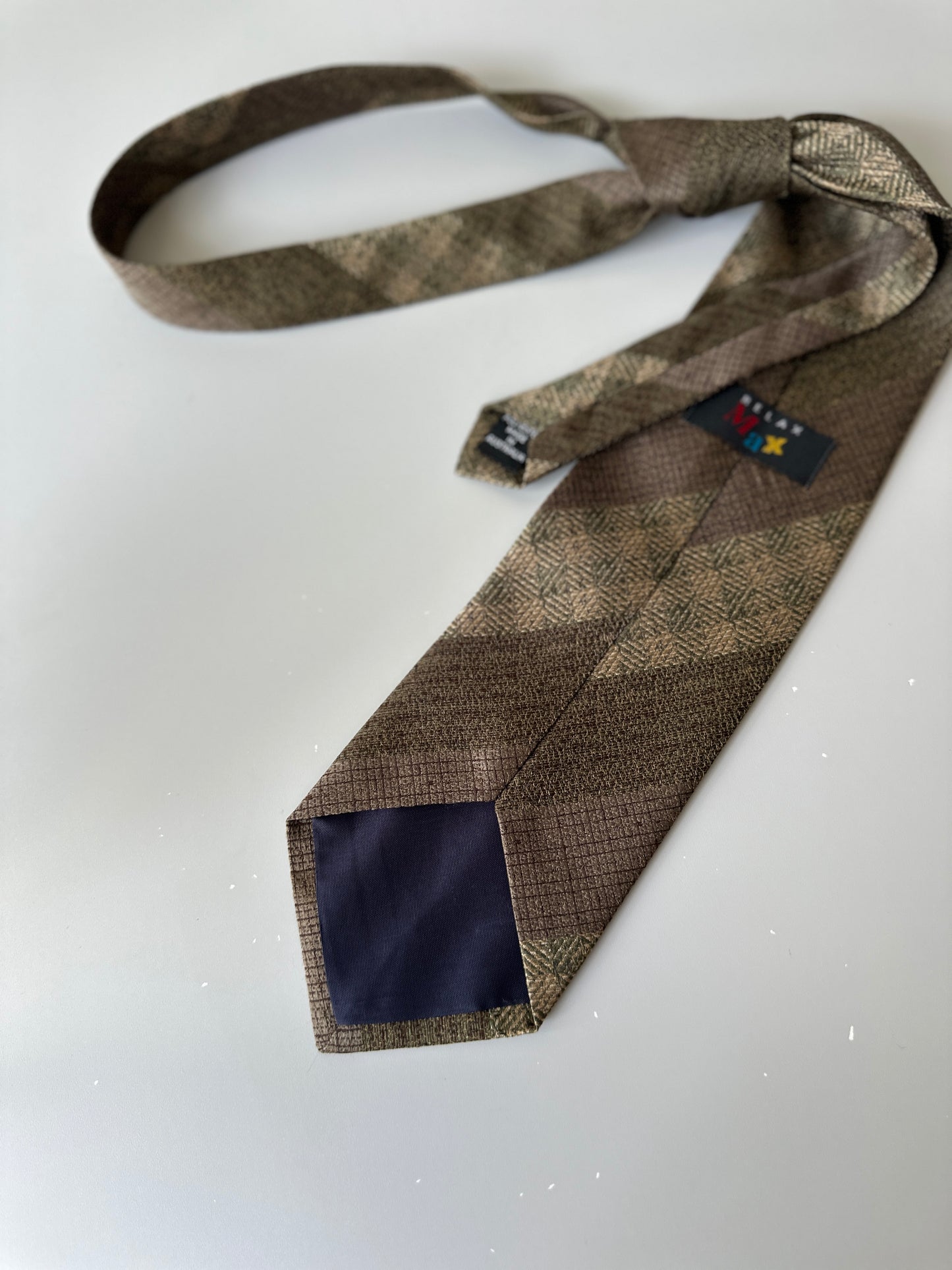 brown diagonal striped tie