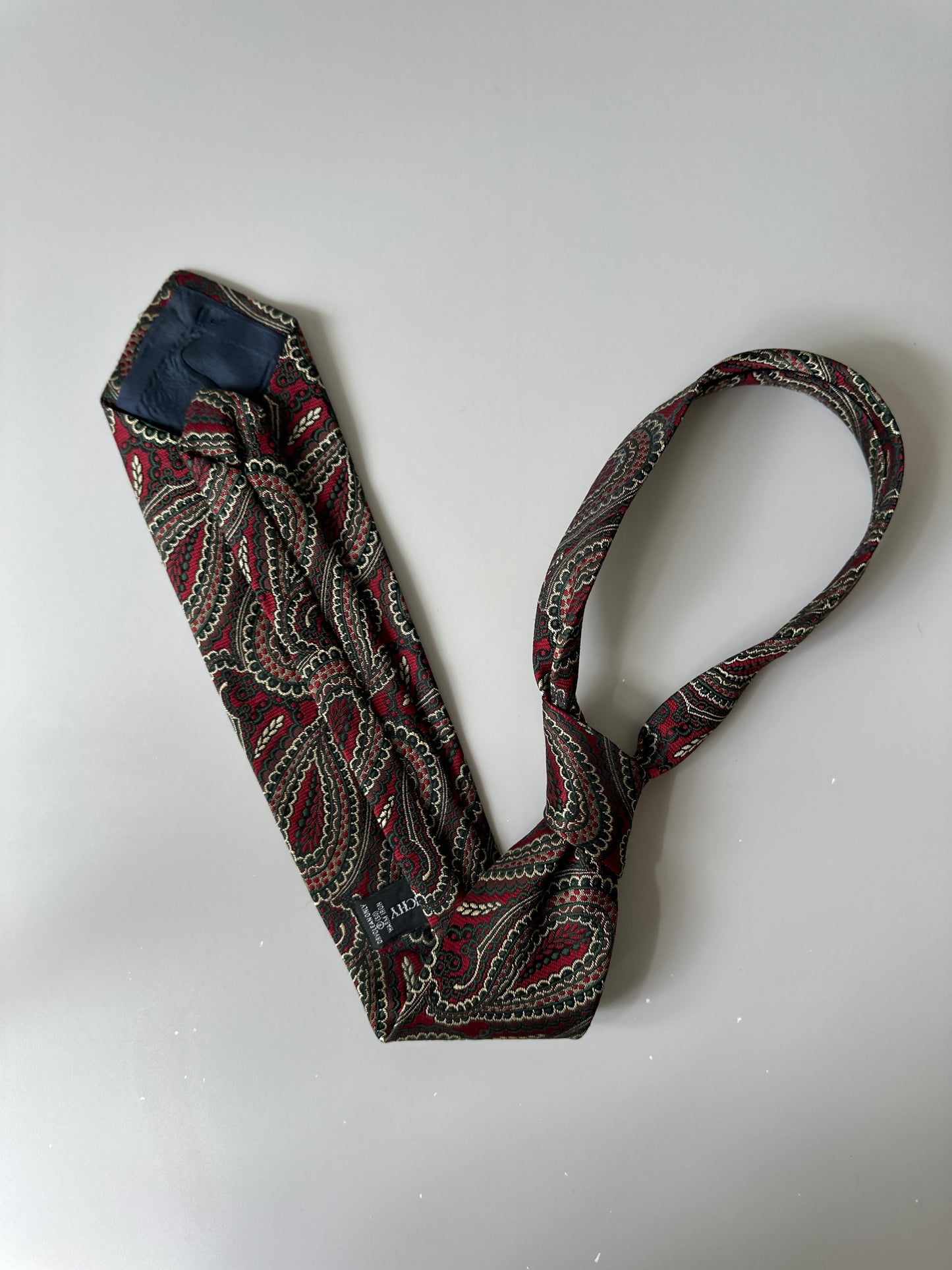 green/red Givency paisley tie