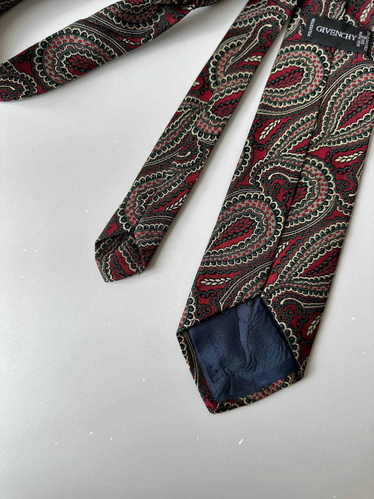 green/red Givency paisley tie