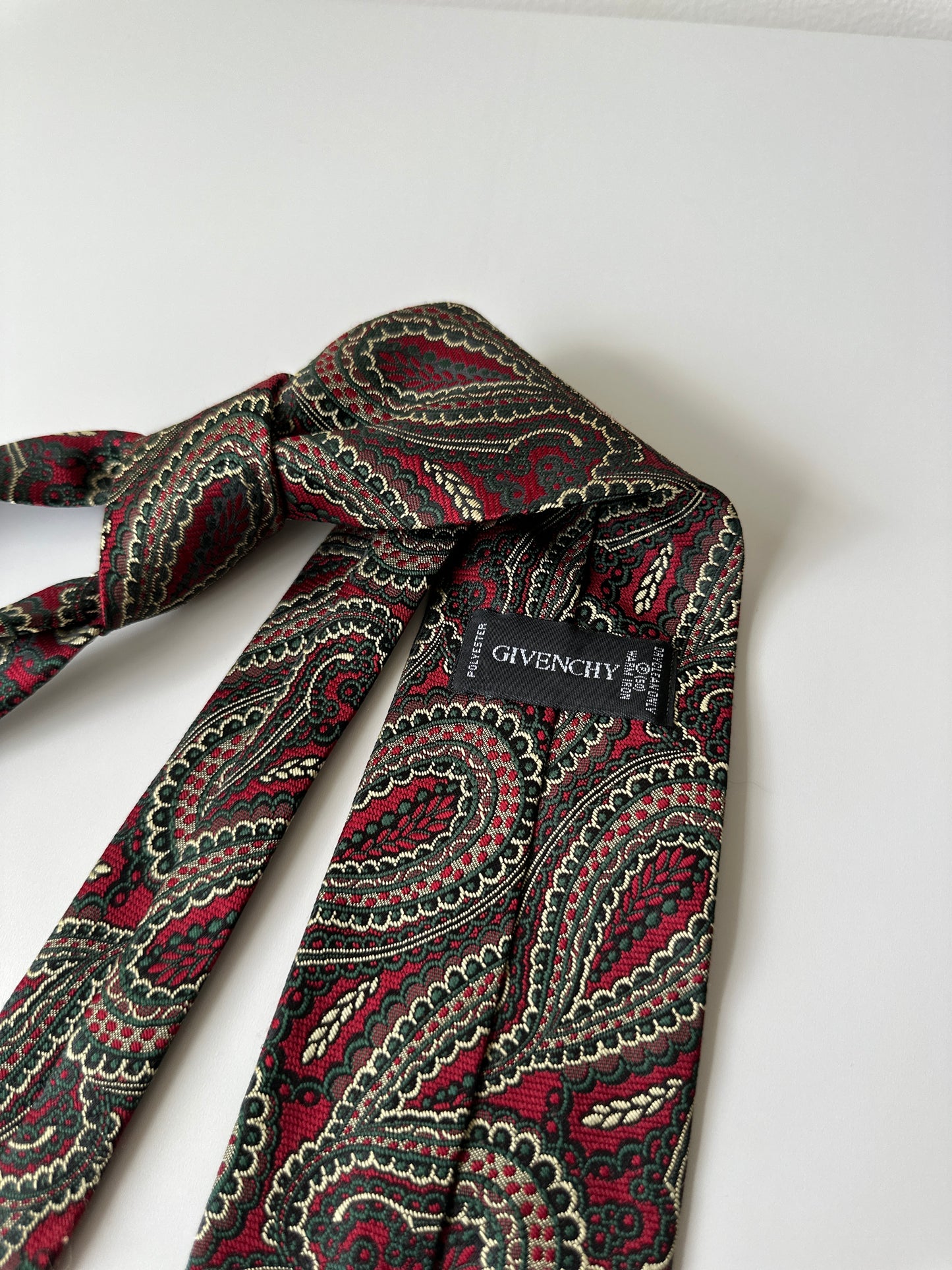 green/red Givency paisley tie