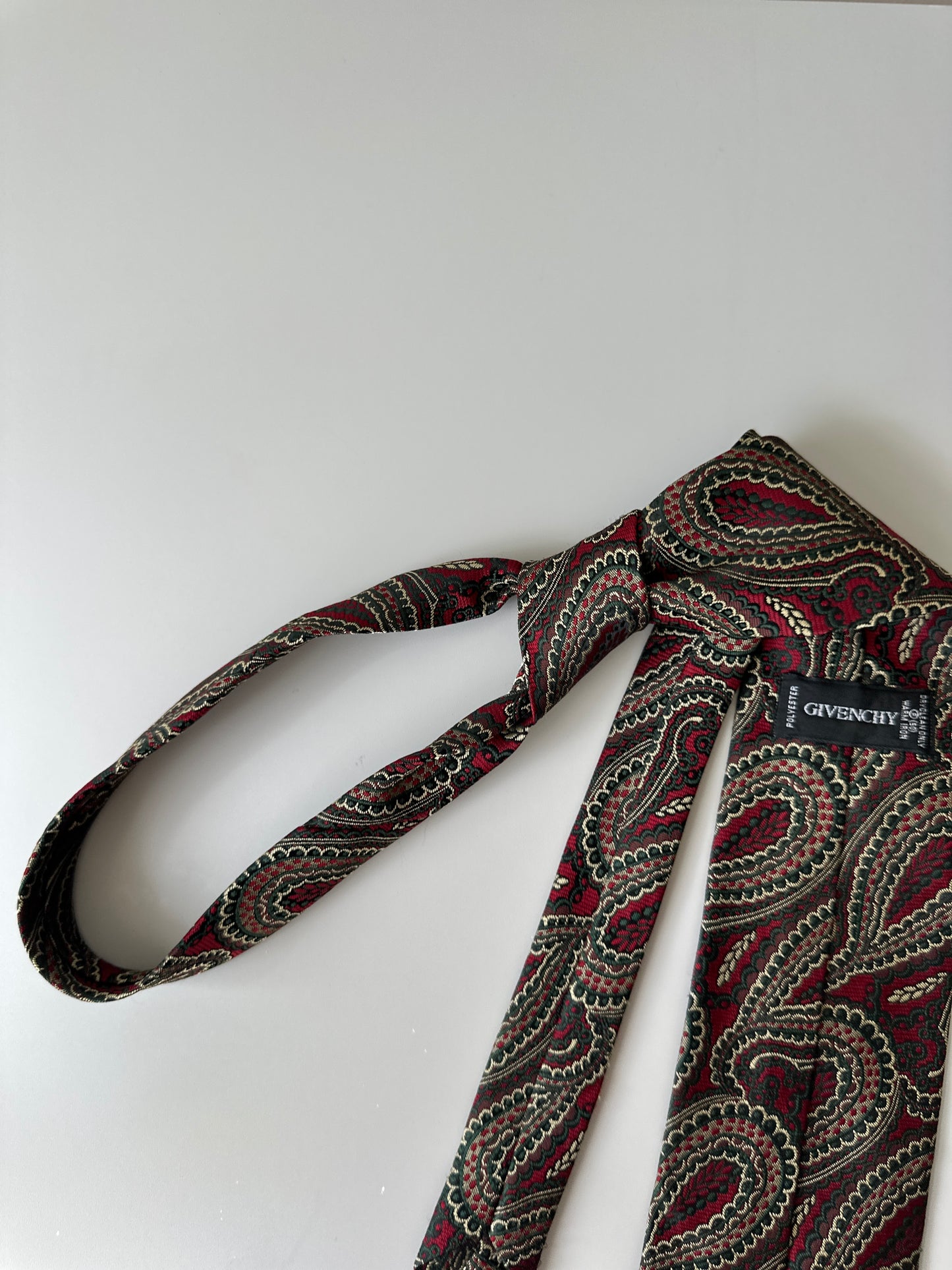 green/red Givency paisley tie