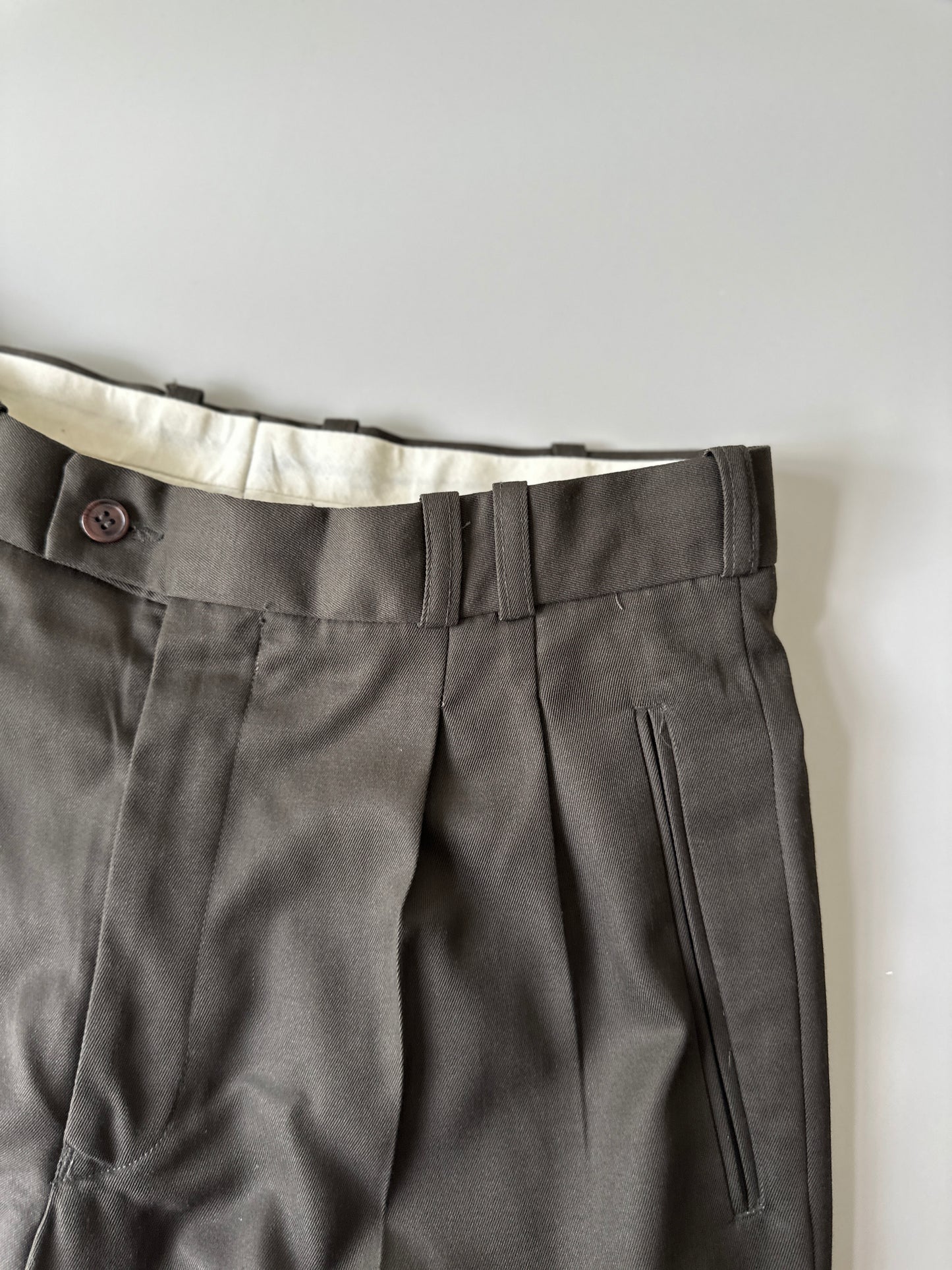 brown high waist suit pants