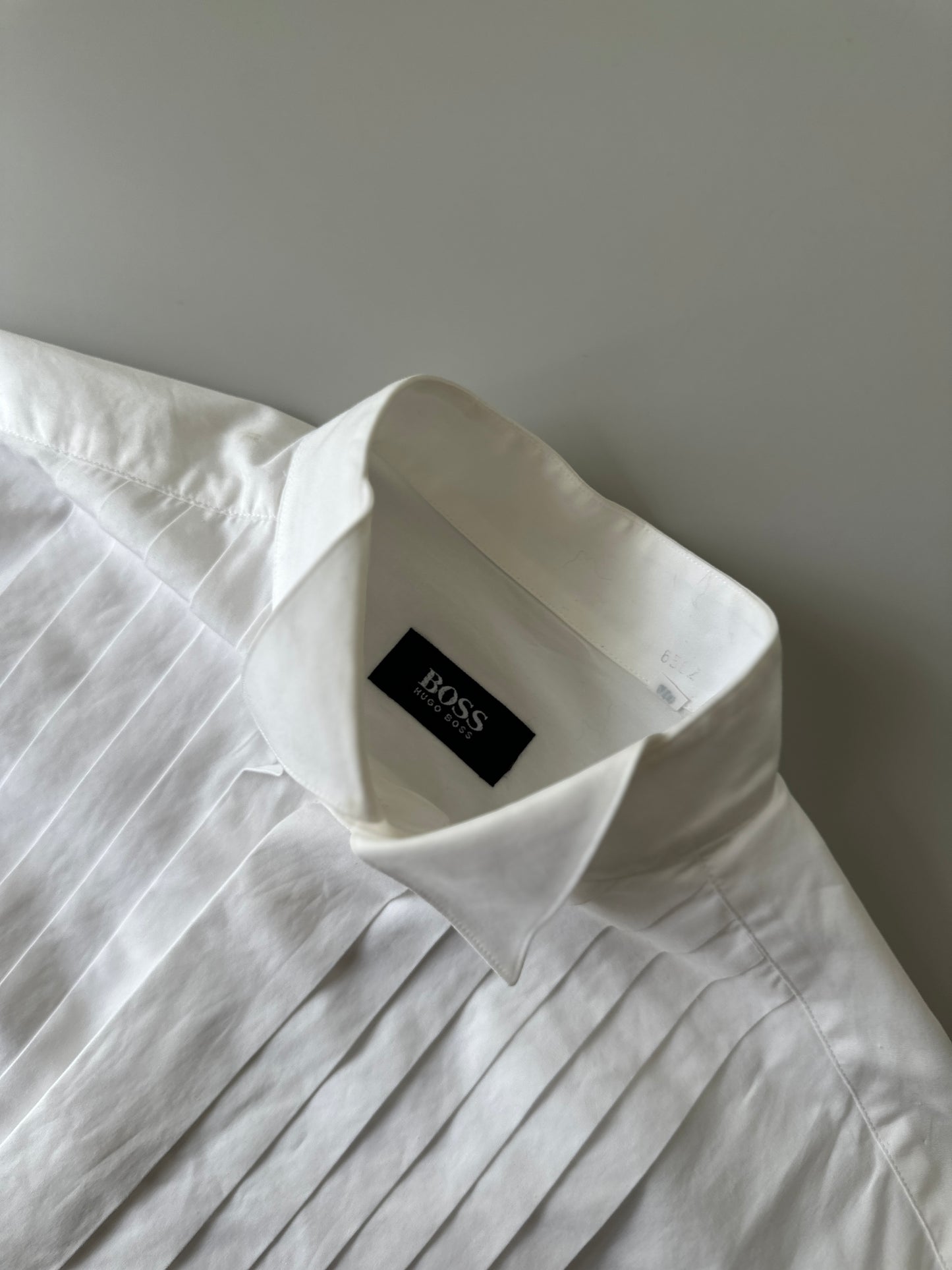 hugo boss white tuxedo button up