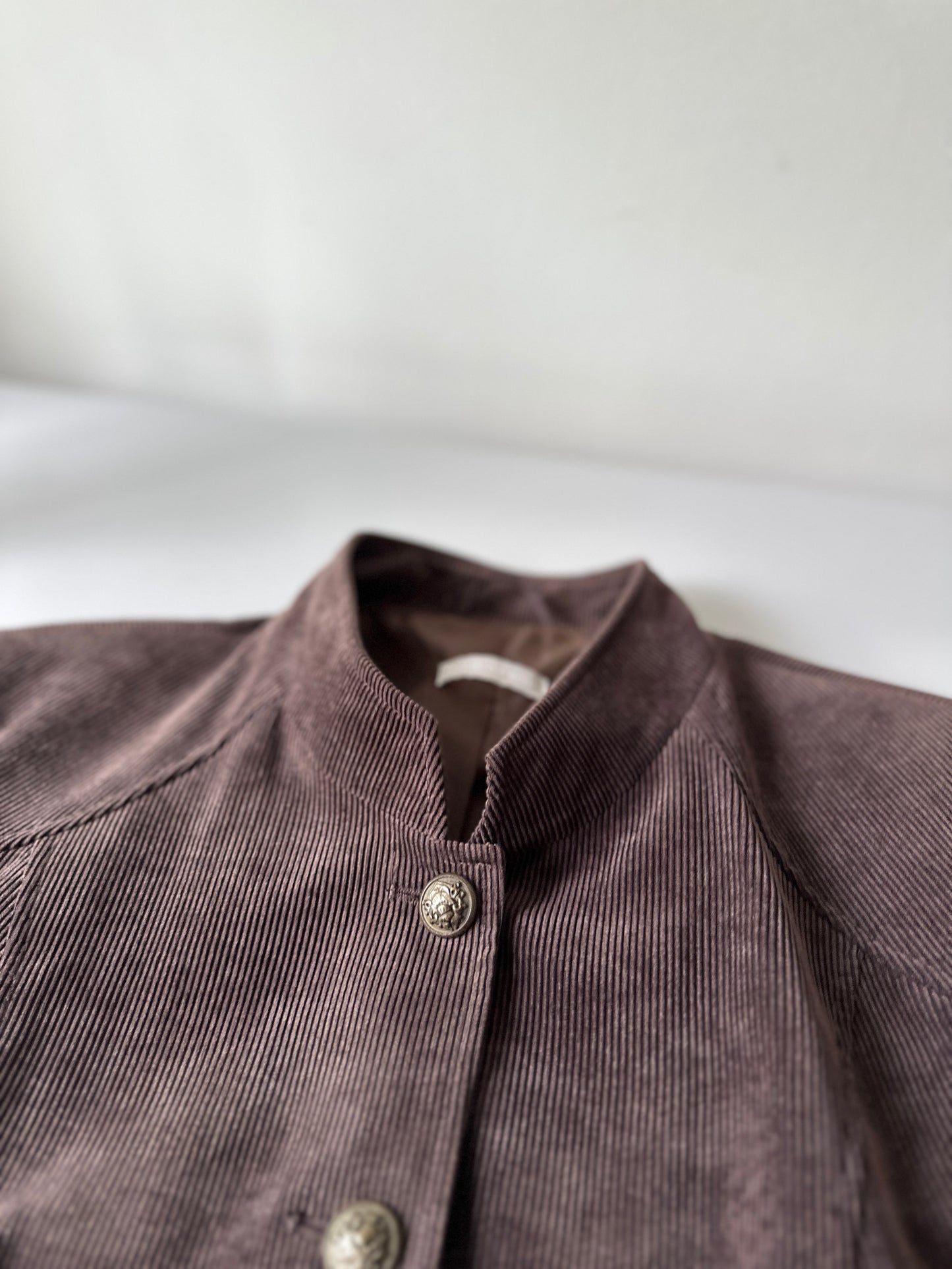 brown military style corduroy jacket