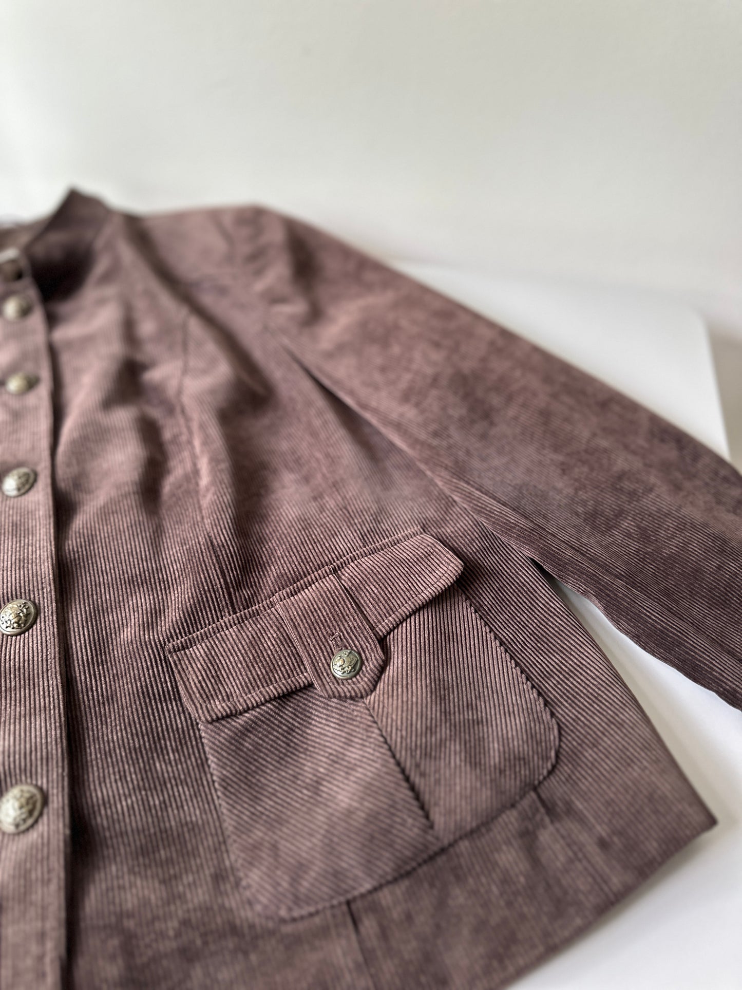 brown military style corduroy jacket
