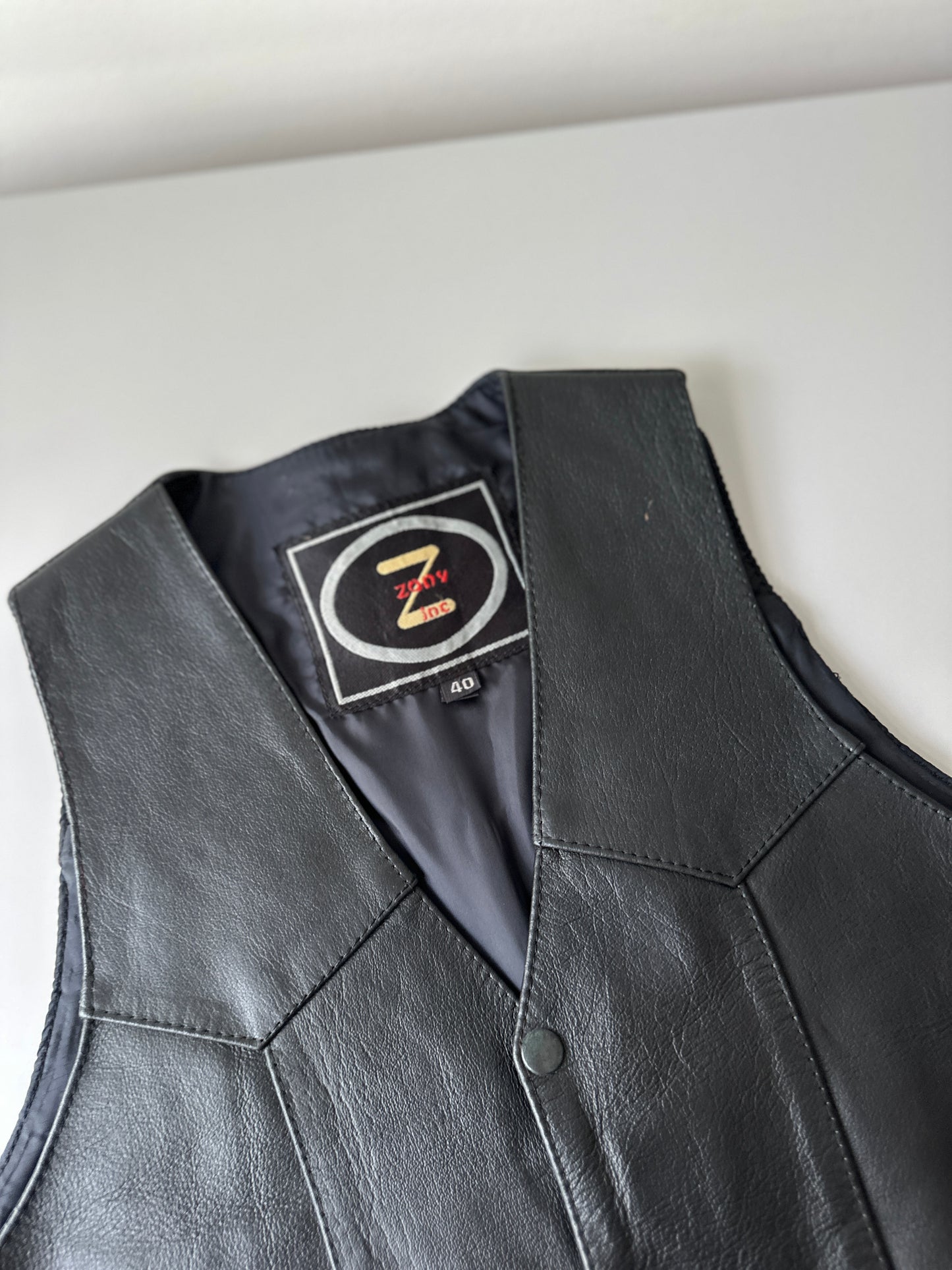 leather tie up vest