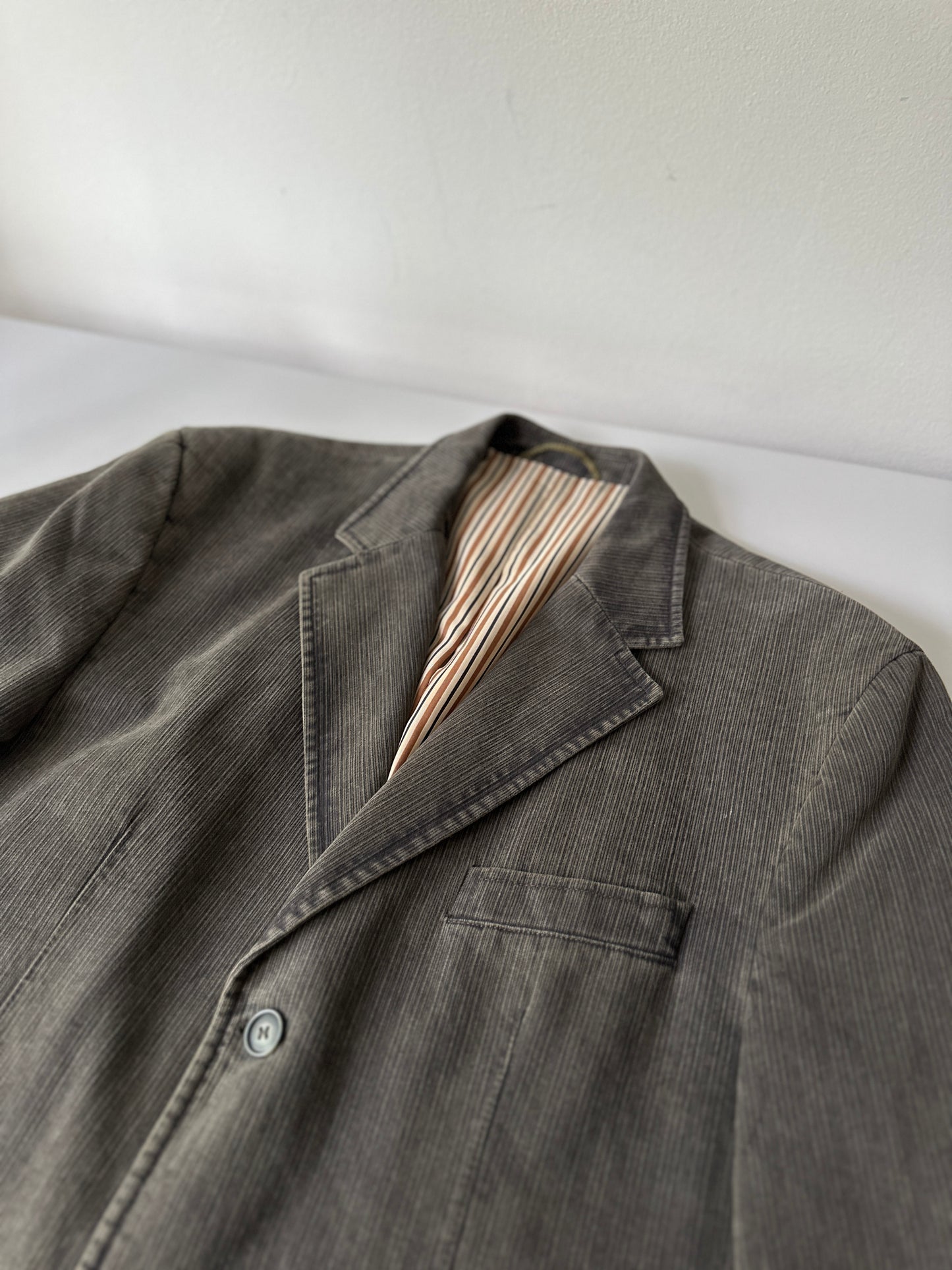 grey/brown denim suit jacket