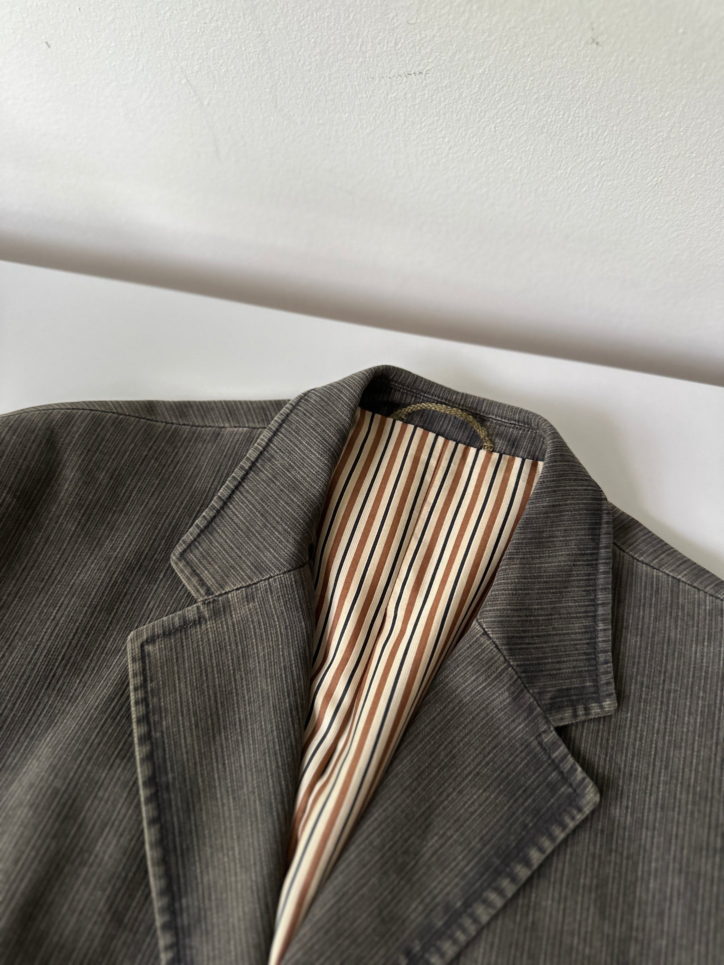 grey/brown denim suit jacket