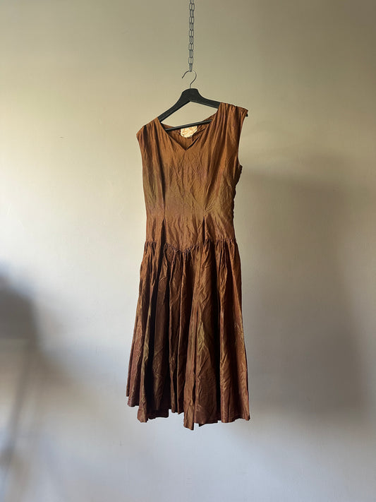 Melbourne vintage opaque brown dress