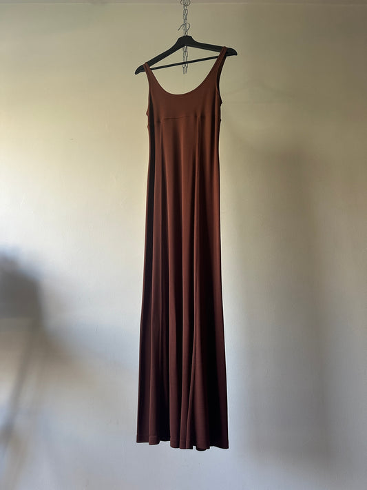 deep brown longline dress