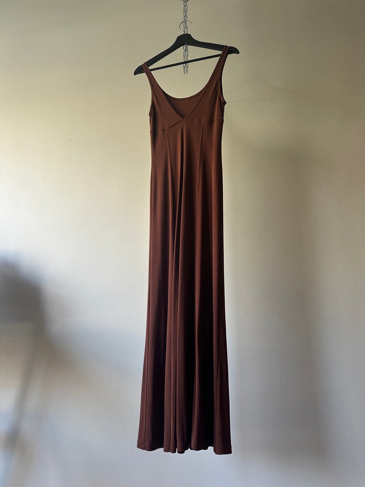deep brown longline dress