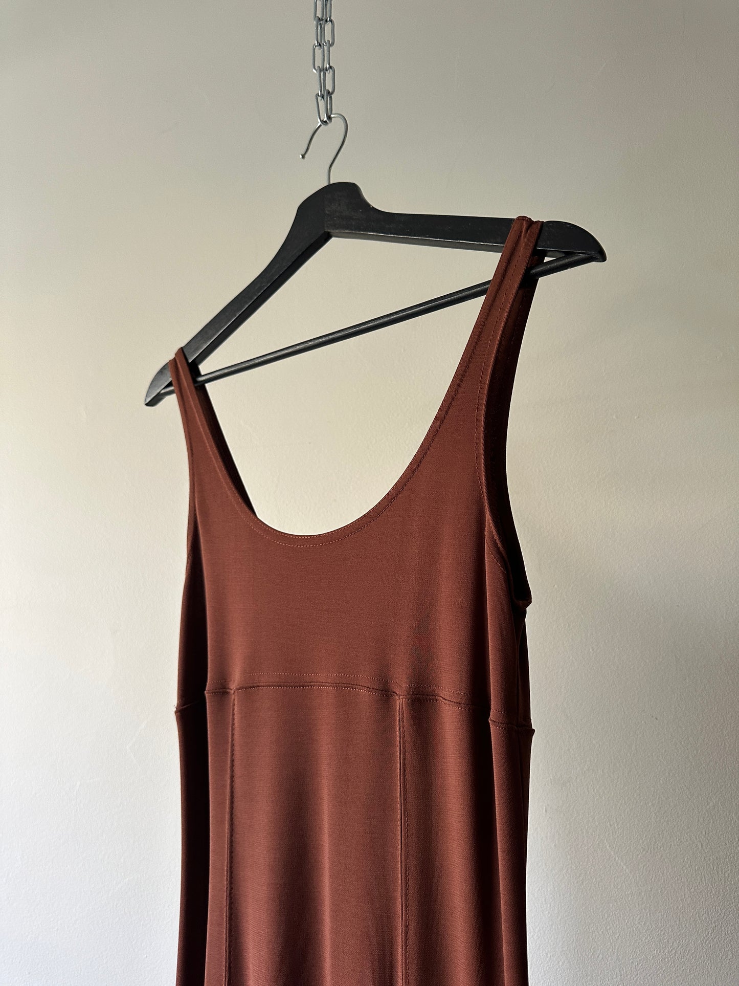 deep brown longline dress