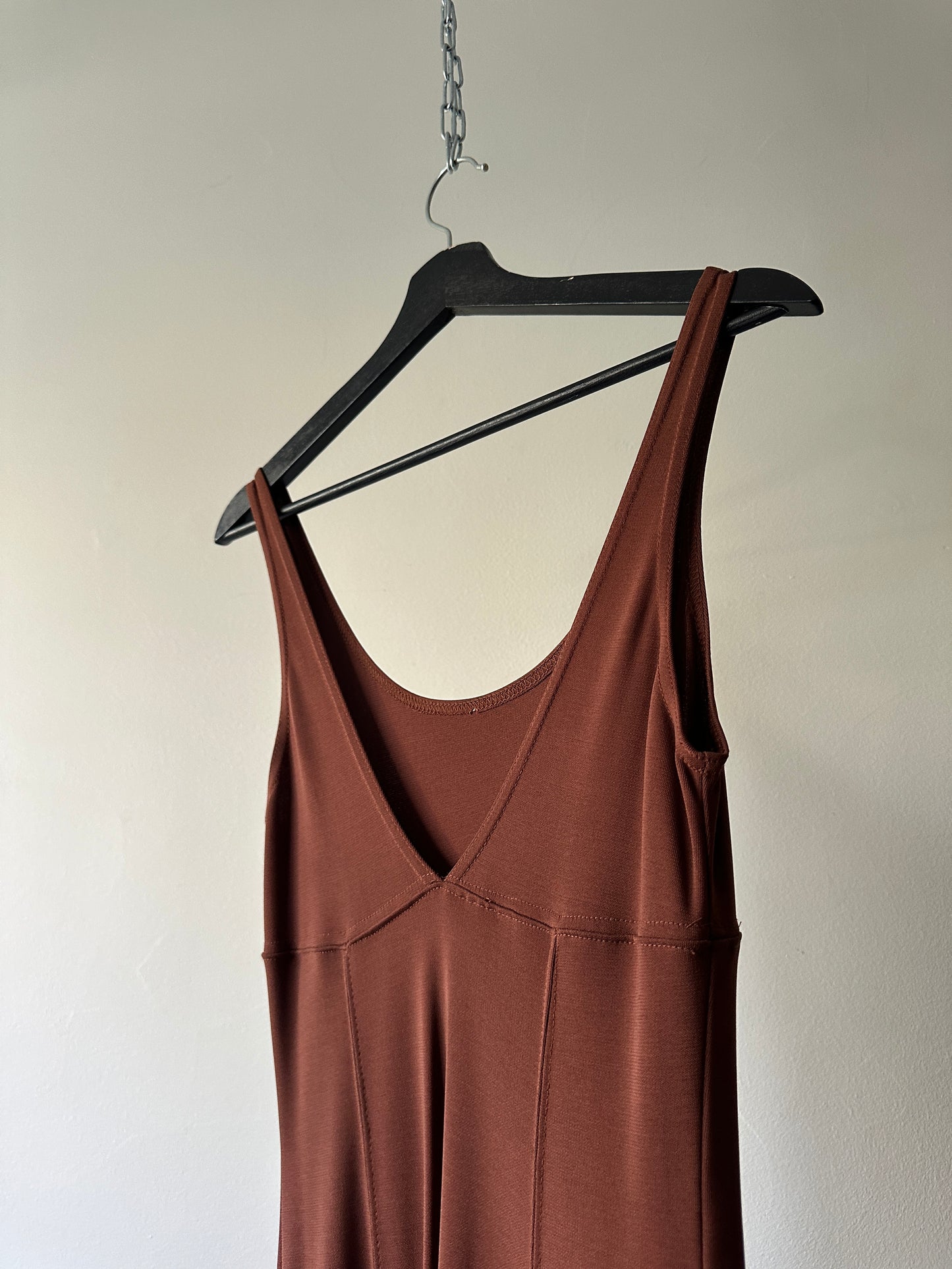 deep brown longline dress