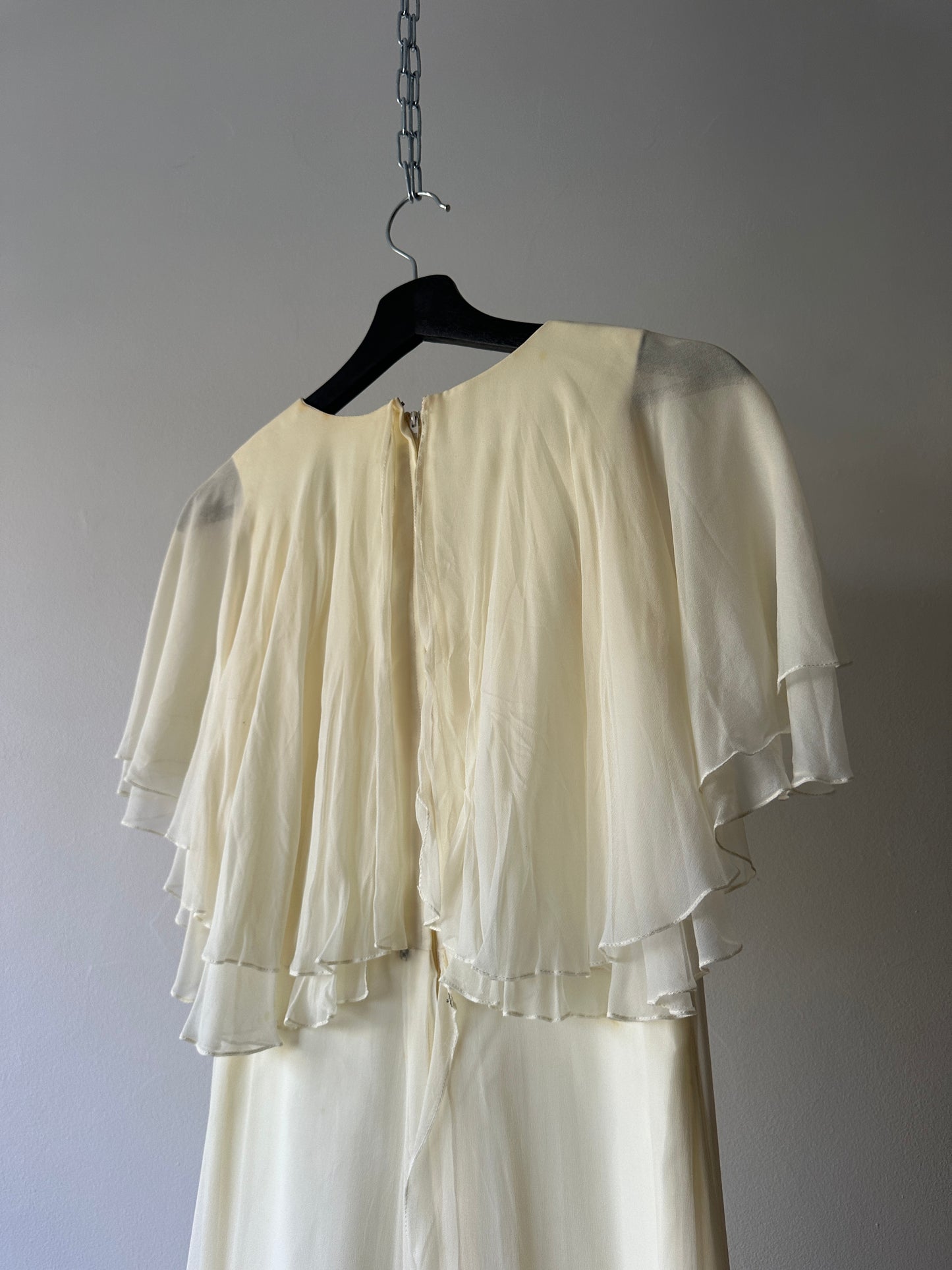 STUNNING butter yellow 80s formal dress