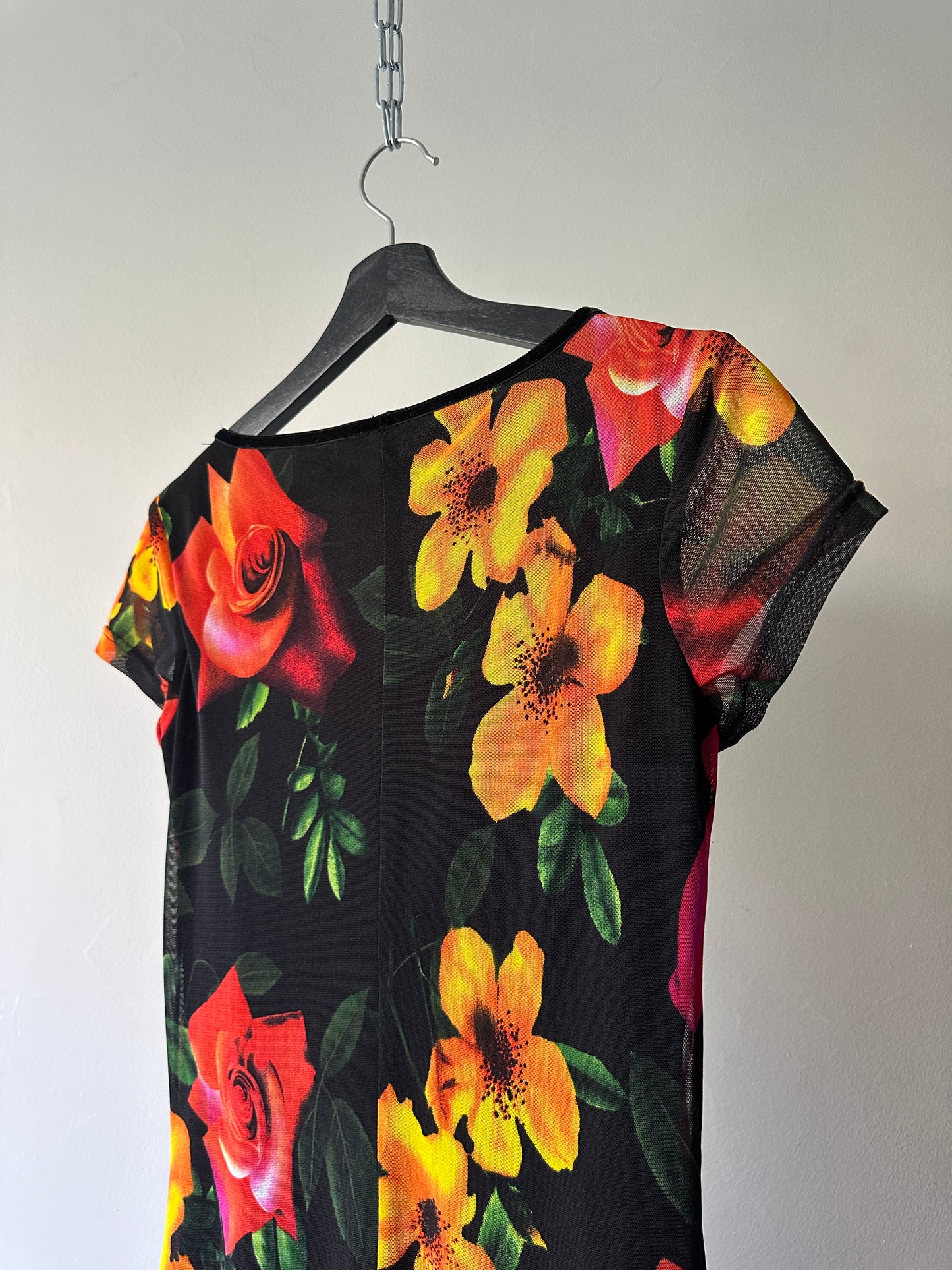 tropical floral 90s dress