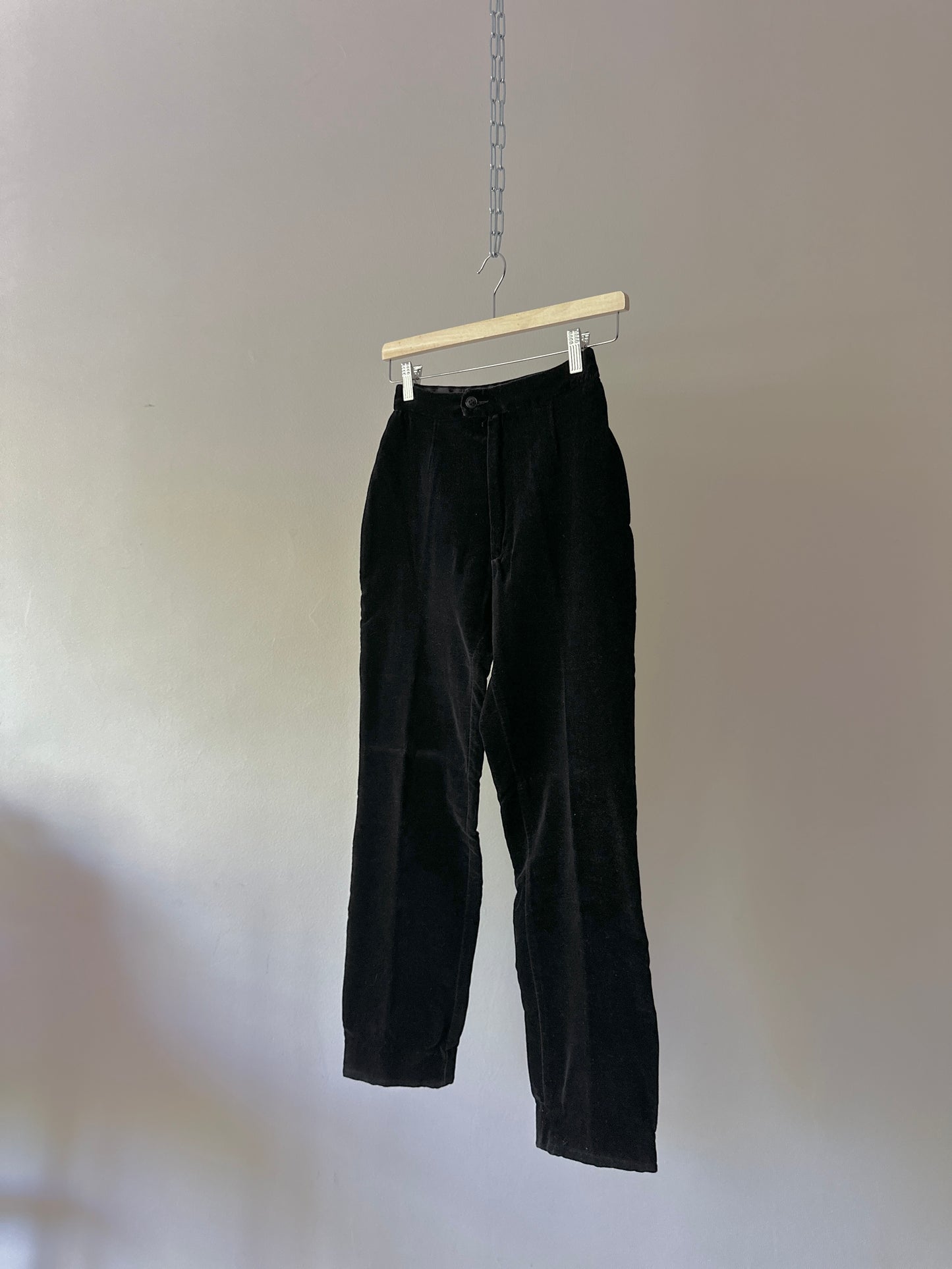 velvet high waisted trousers