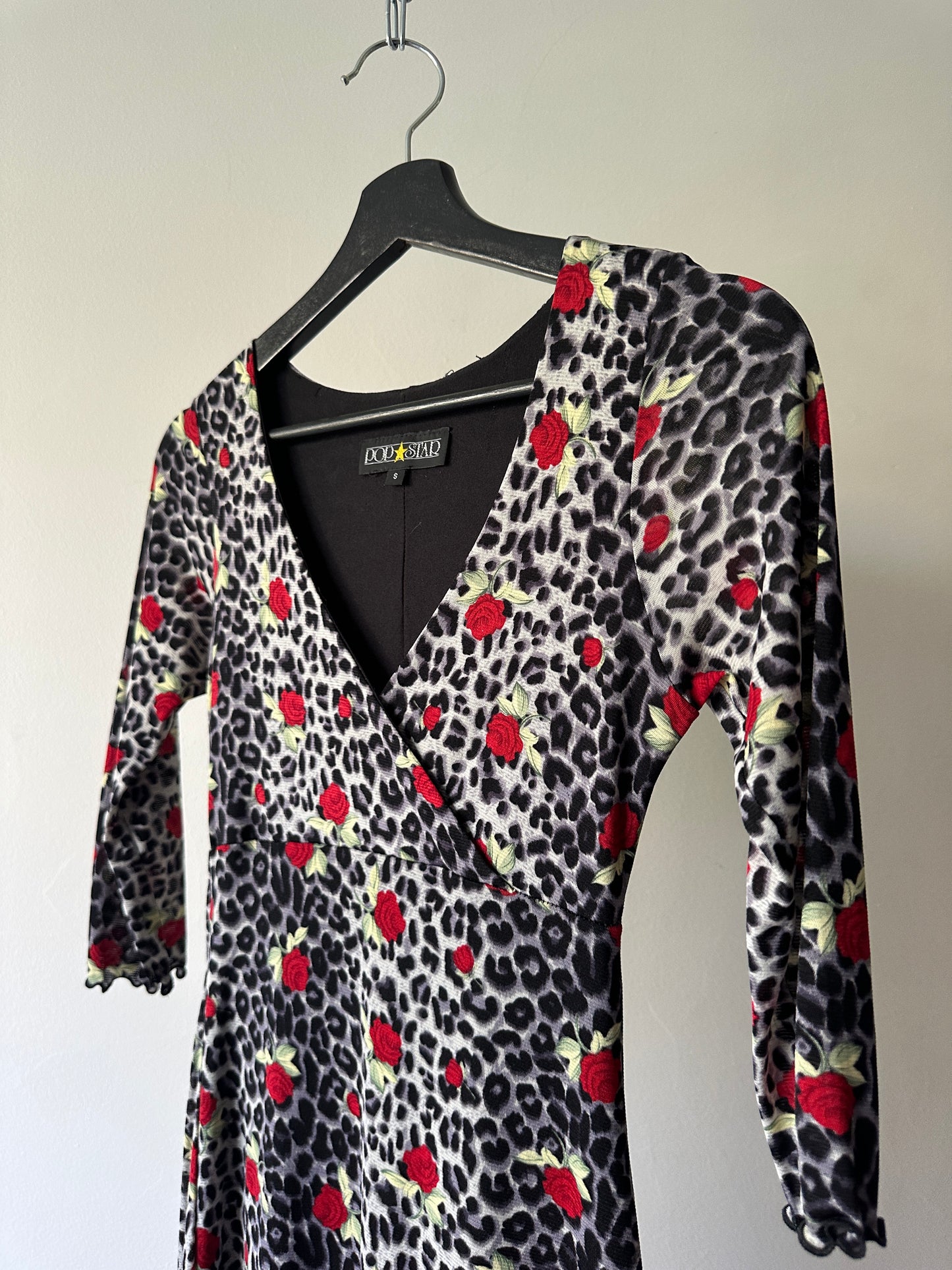 leopard print and roses dress