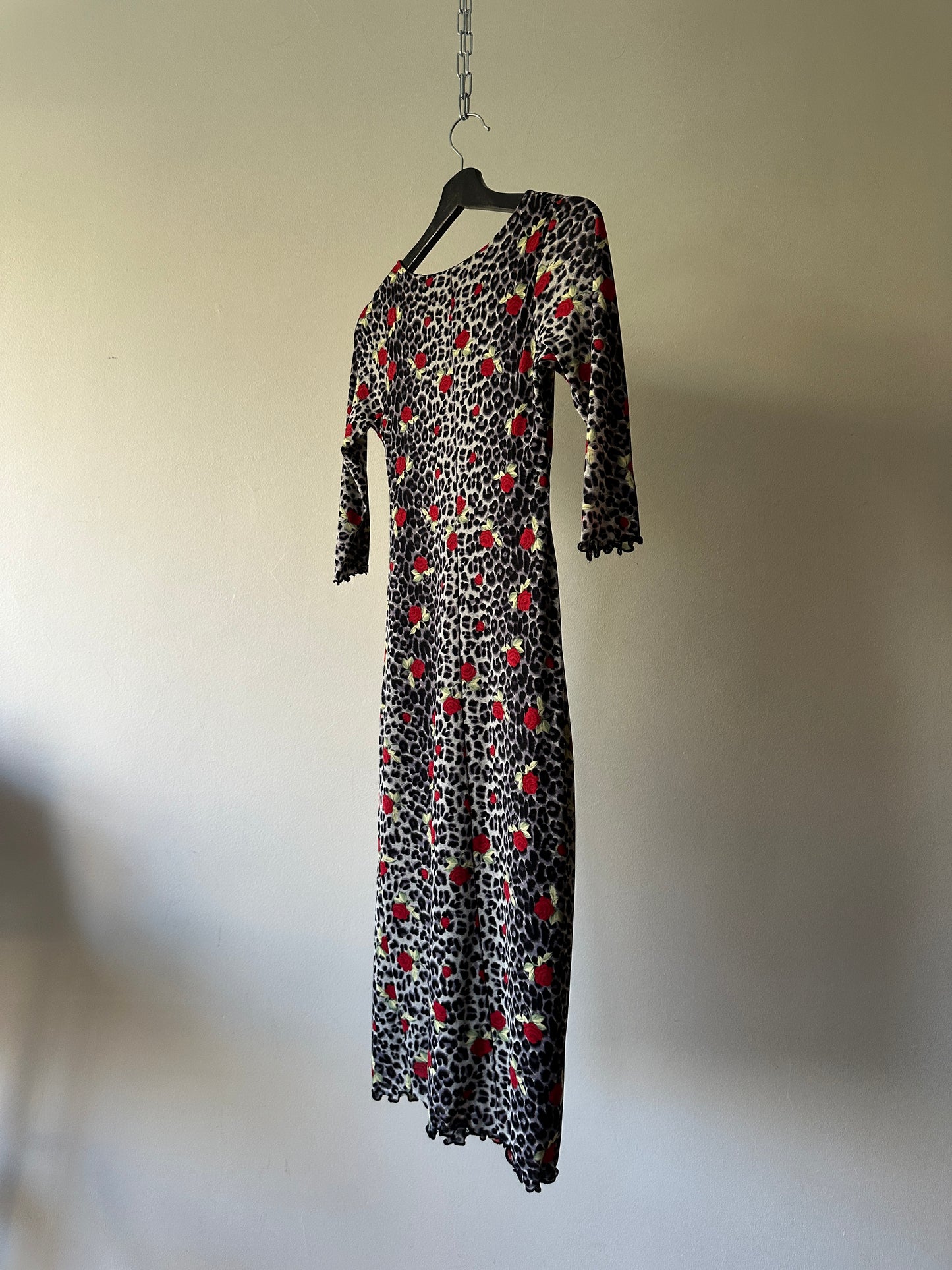 leopard print and roses dress