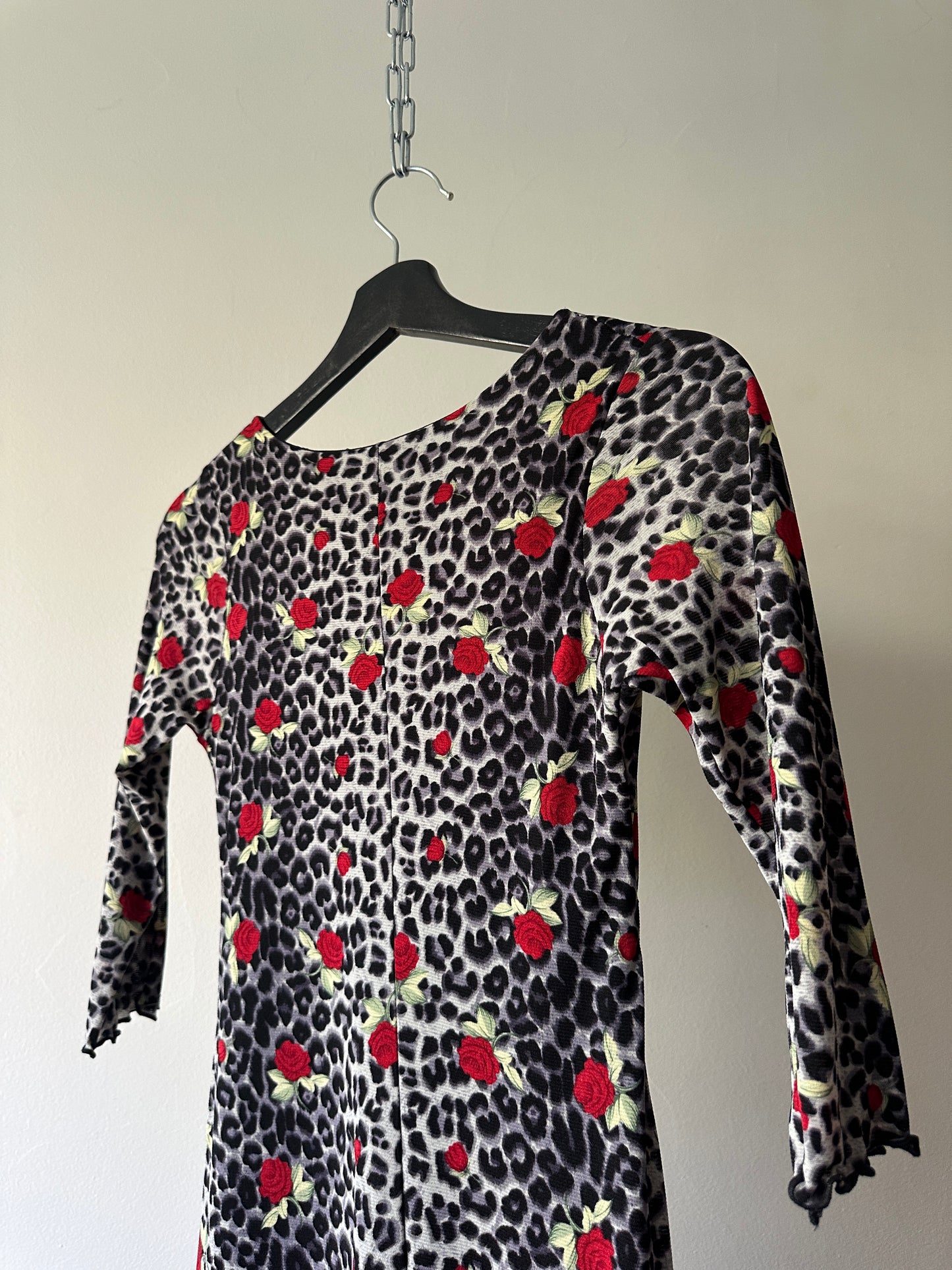 leopard print and roses dress