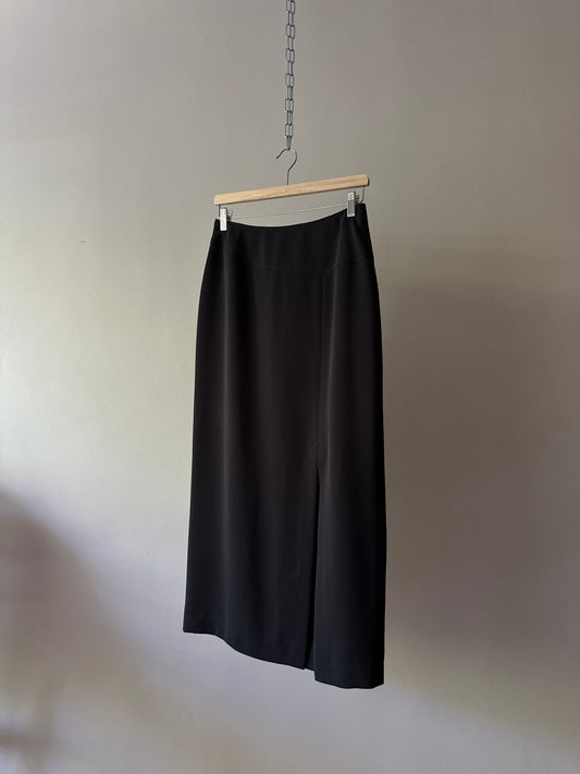 navy high waist straight skirt
