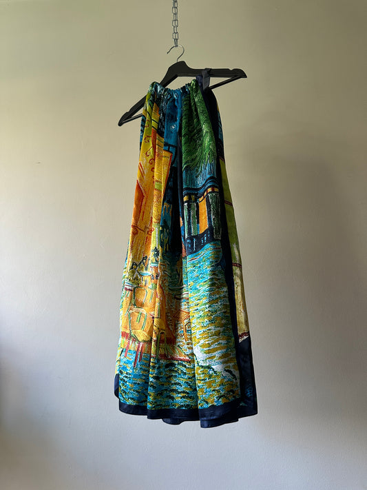 iconic silk baby doll printed dress