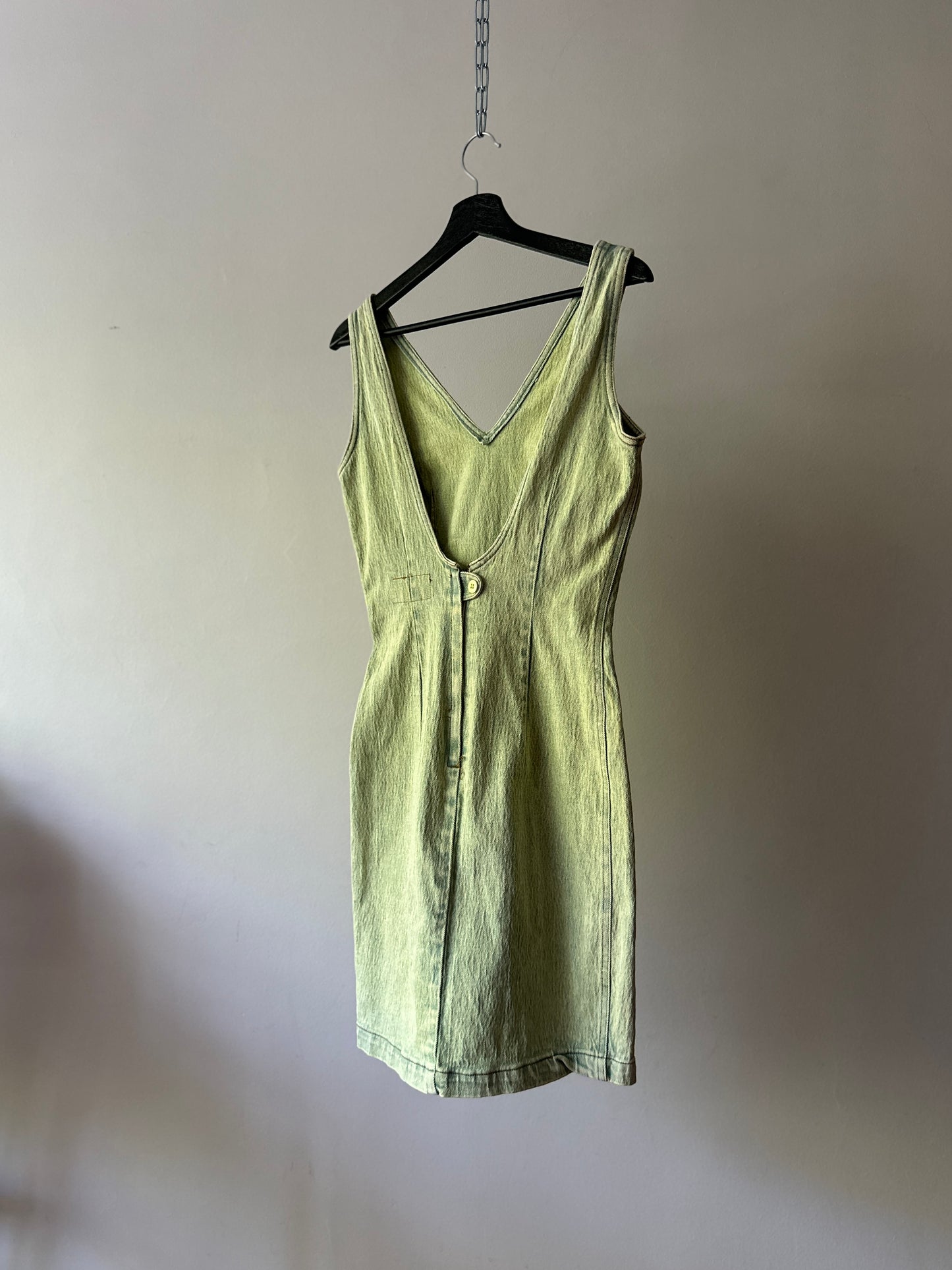 green denim dress